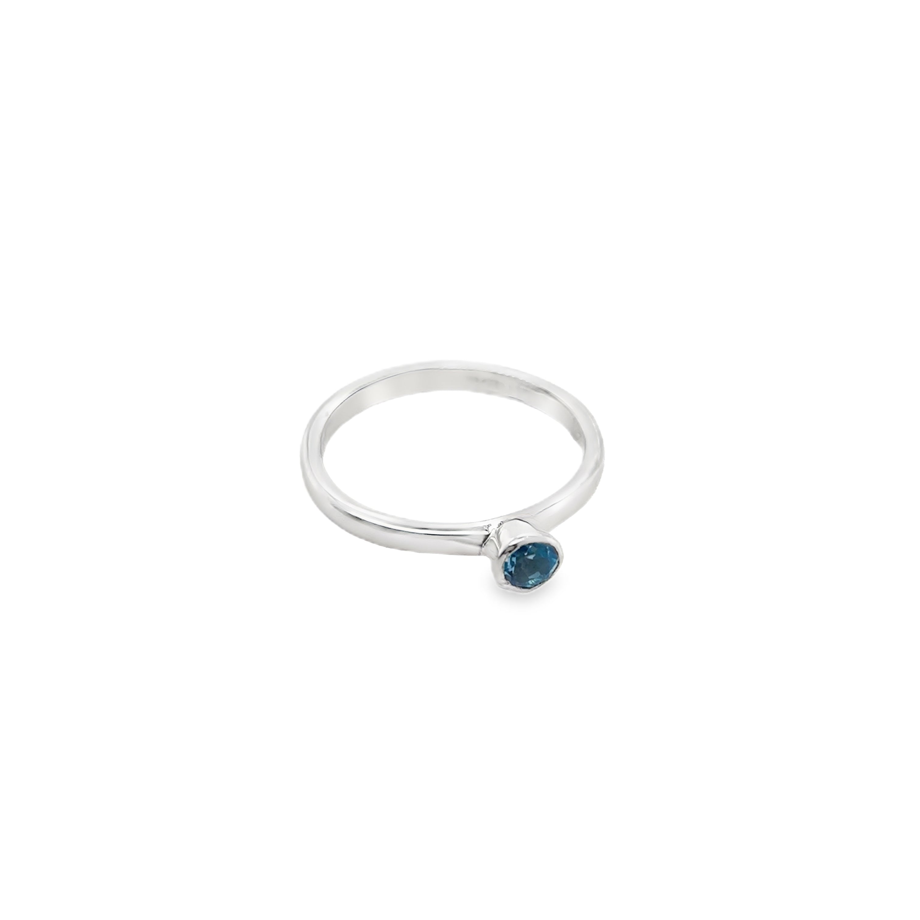 December Blue Topaz Birthstone Ring