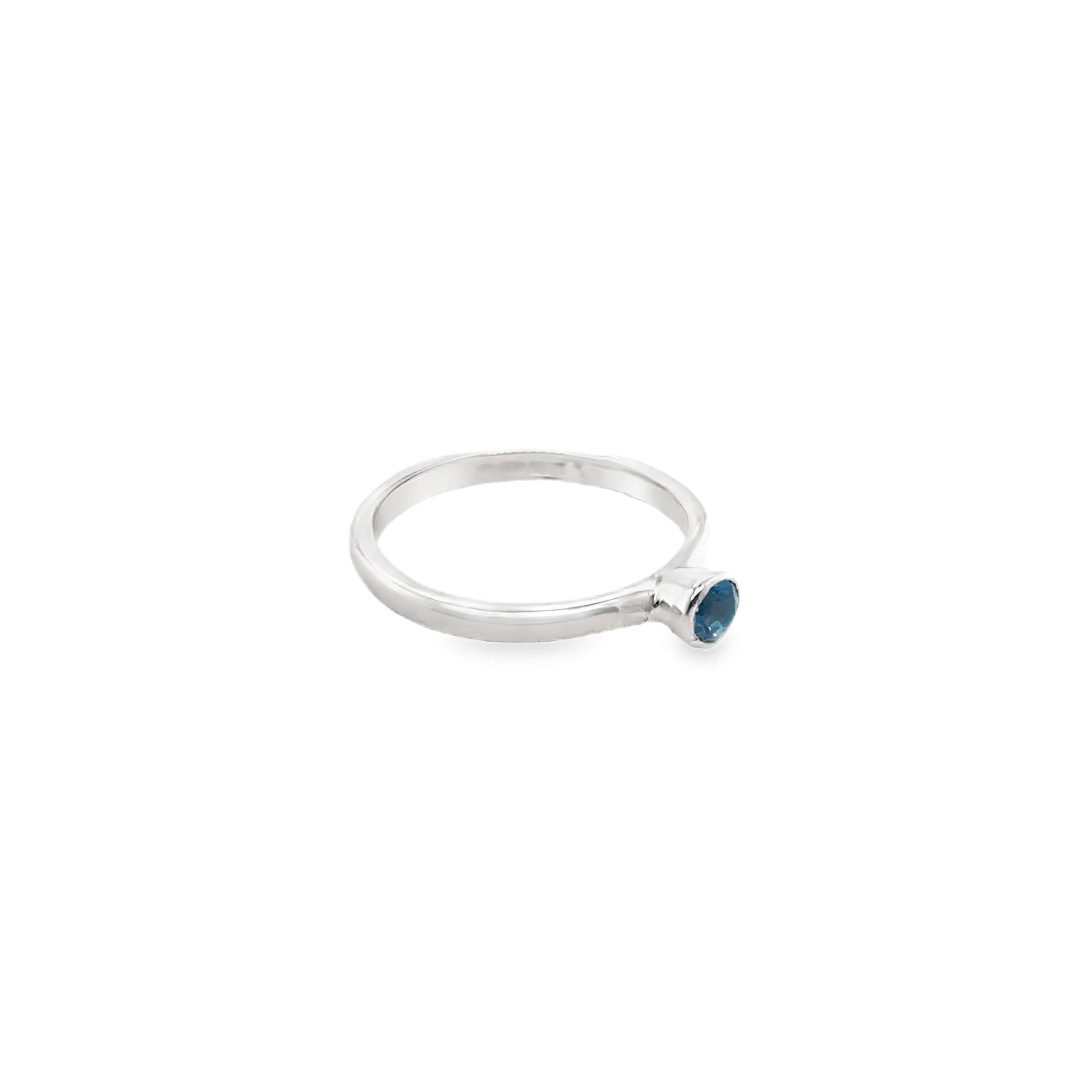 December Blue Topaz Birthstone Ring