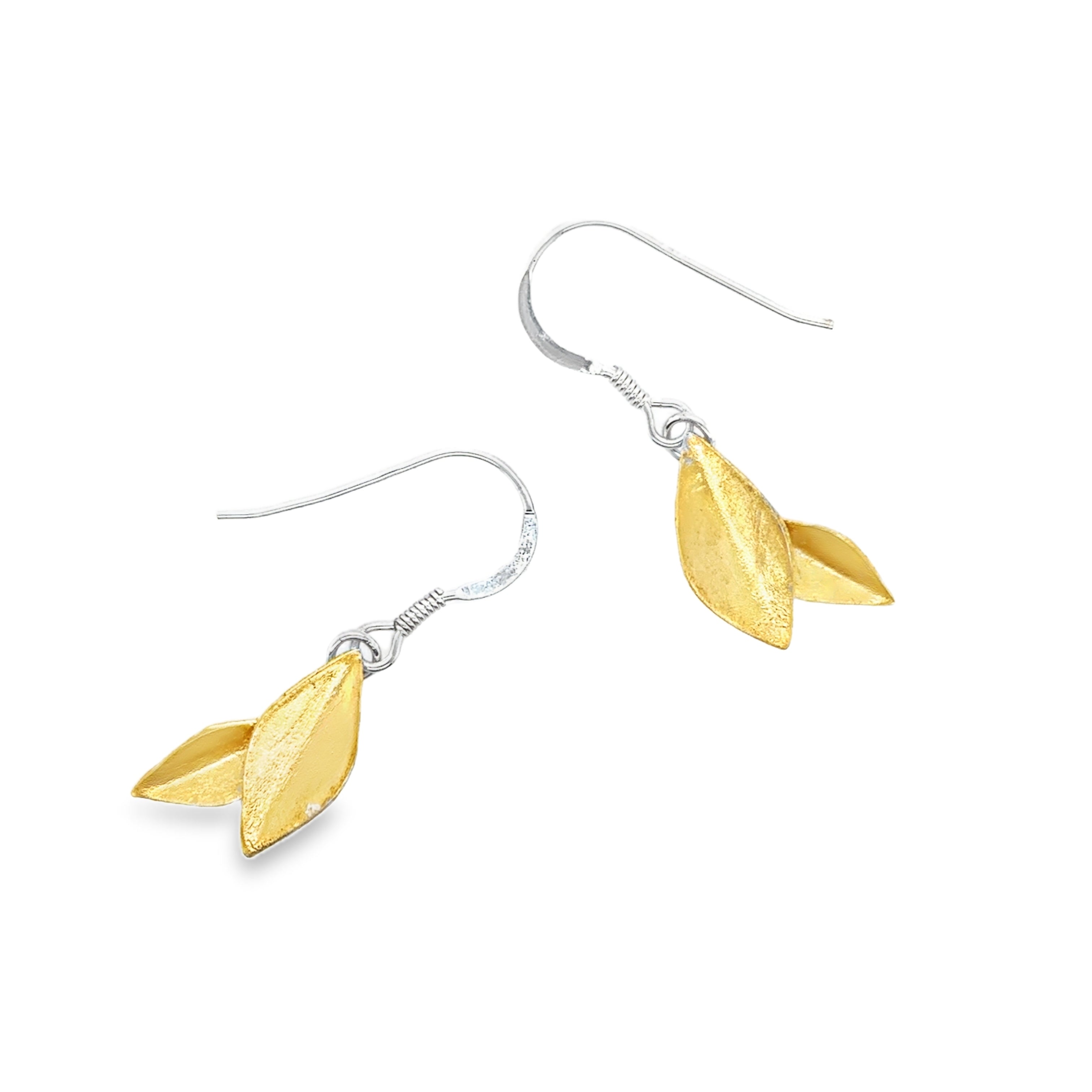 Botanic two leaf earrings