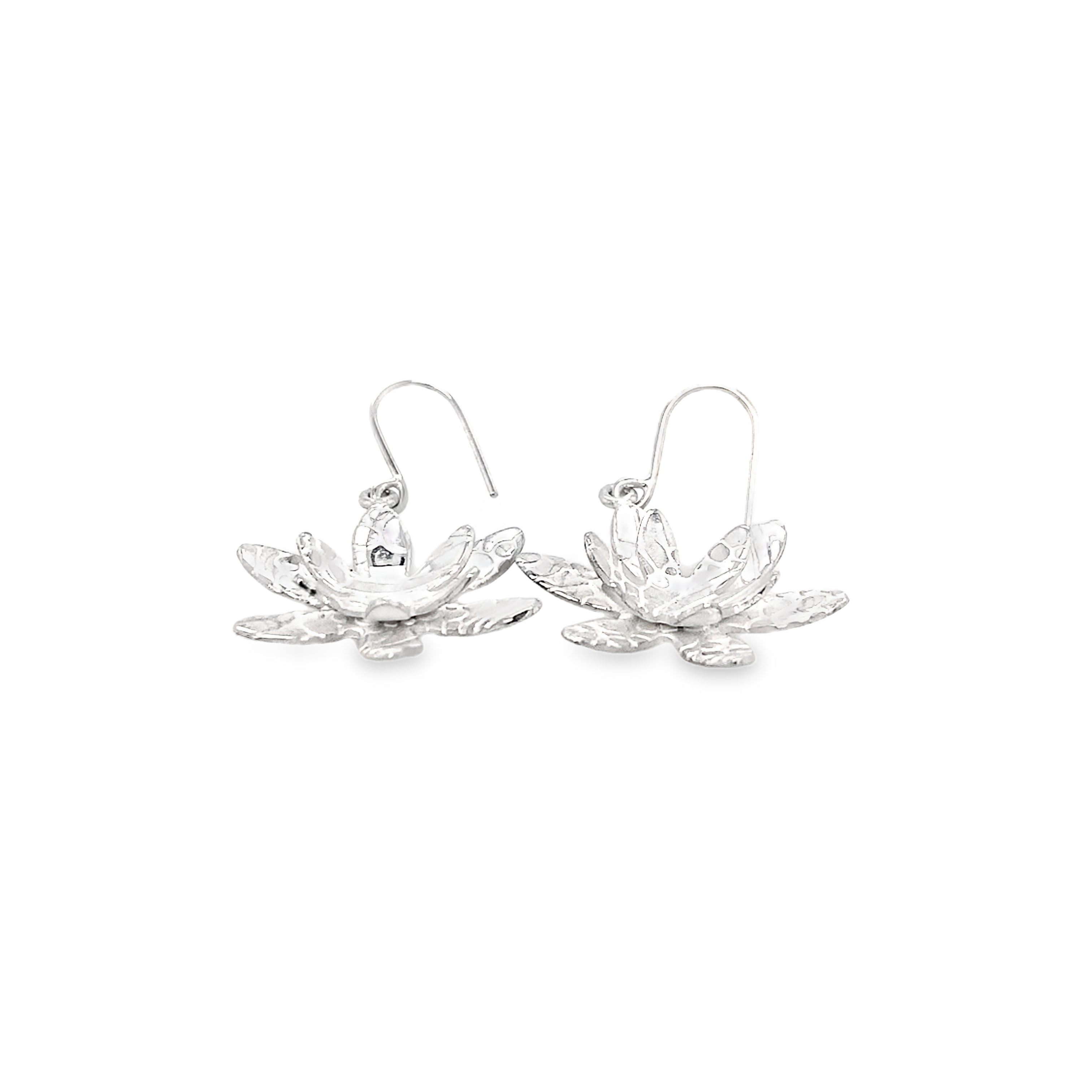 Flower 9+6 silver drops Earrings