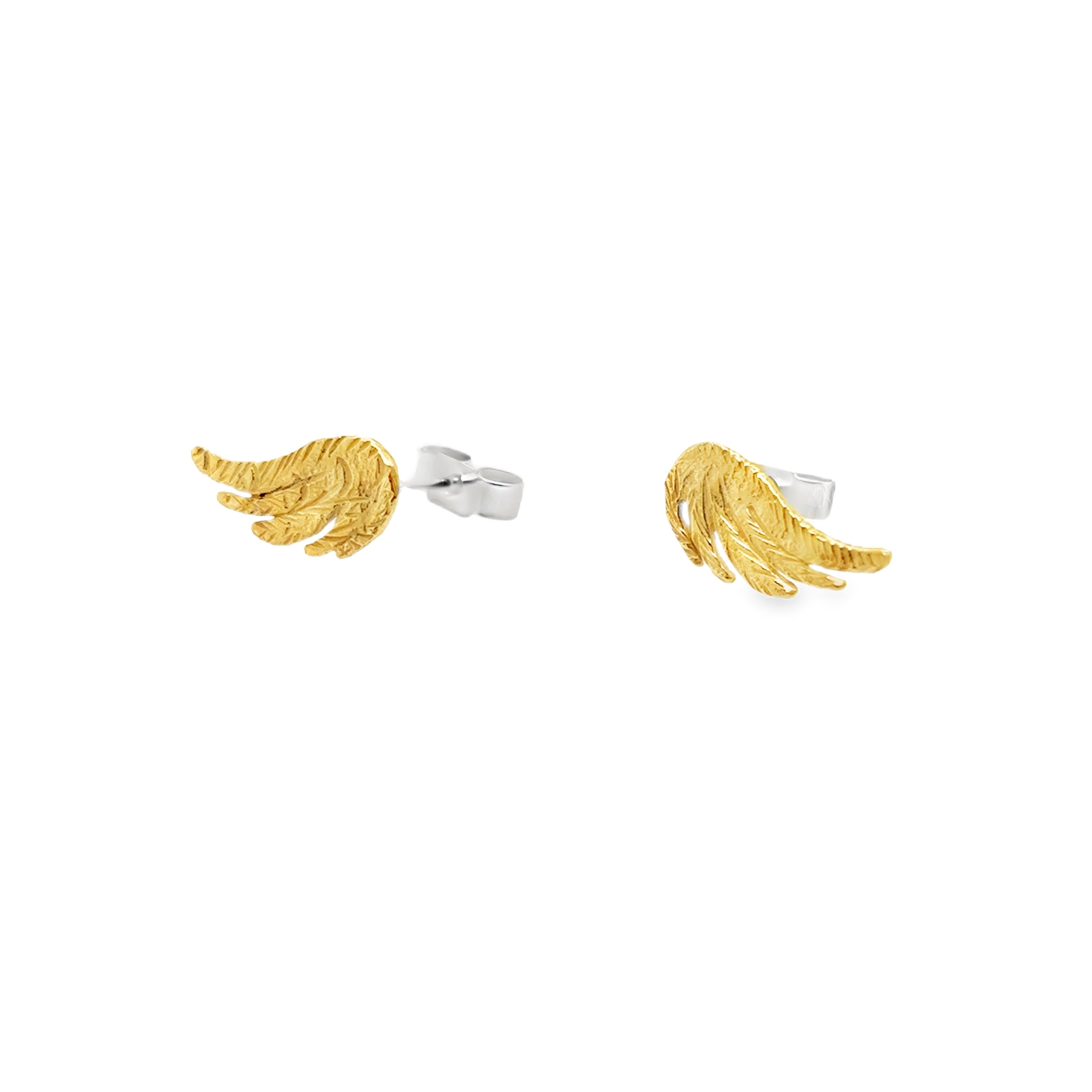 Small silver angelwing stud Earrings