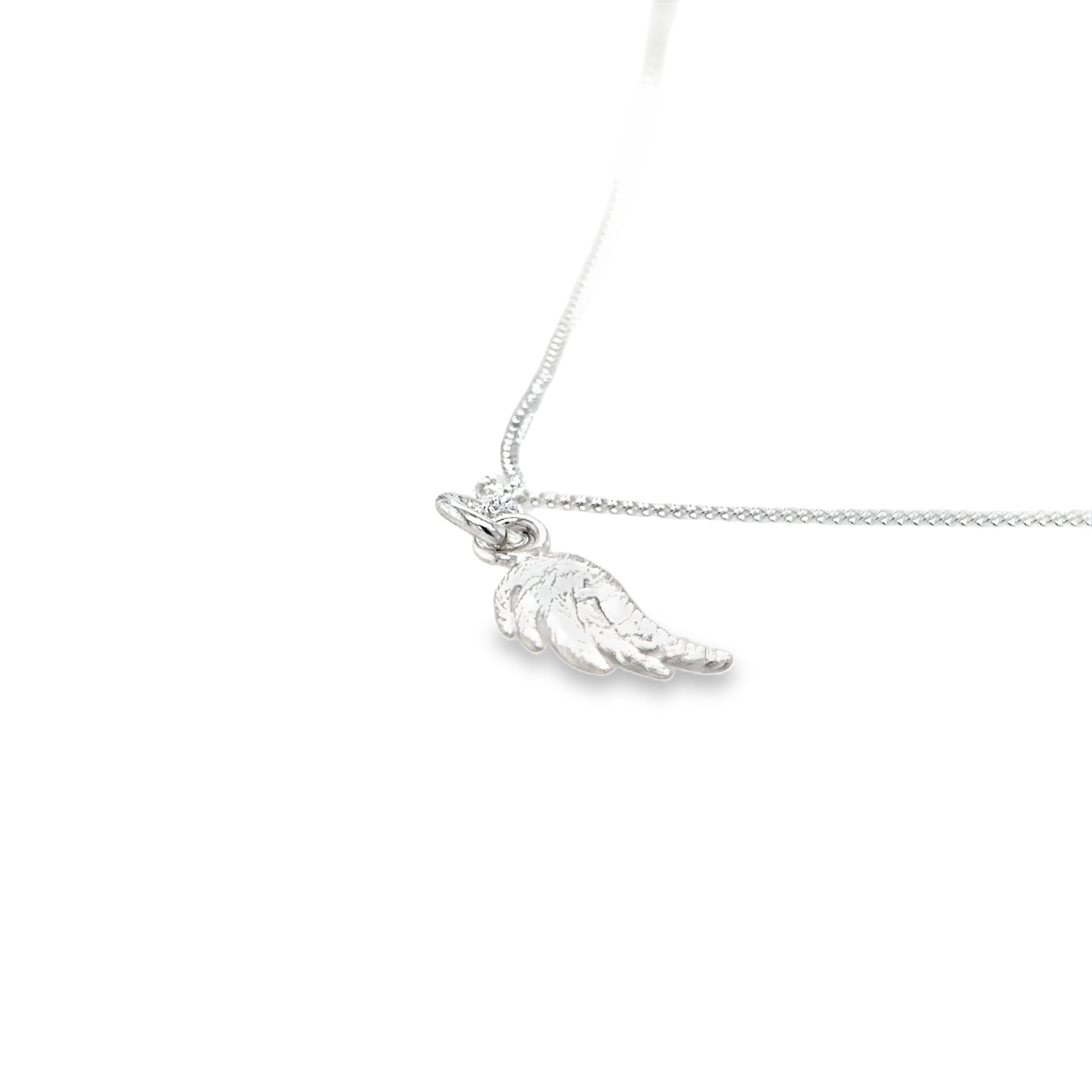 Small silver angelwing Necklace