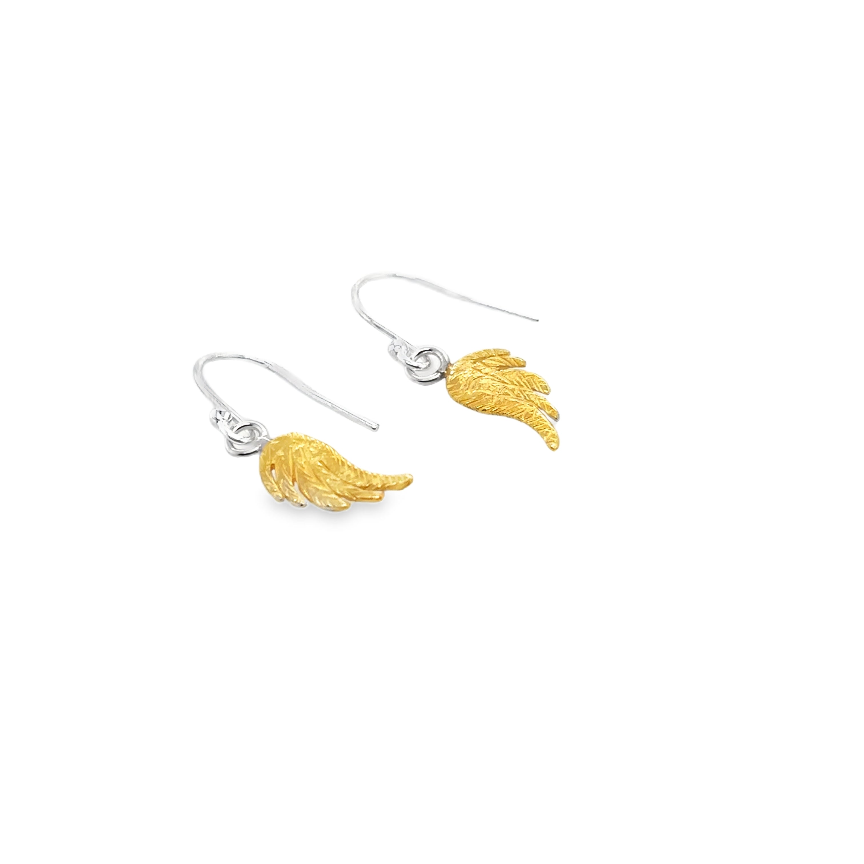 Small Gold angelwing drop Earrings