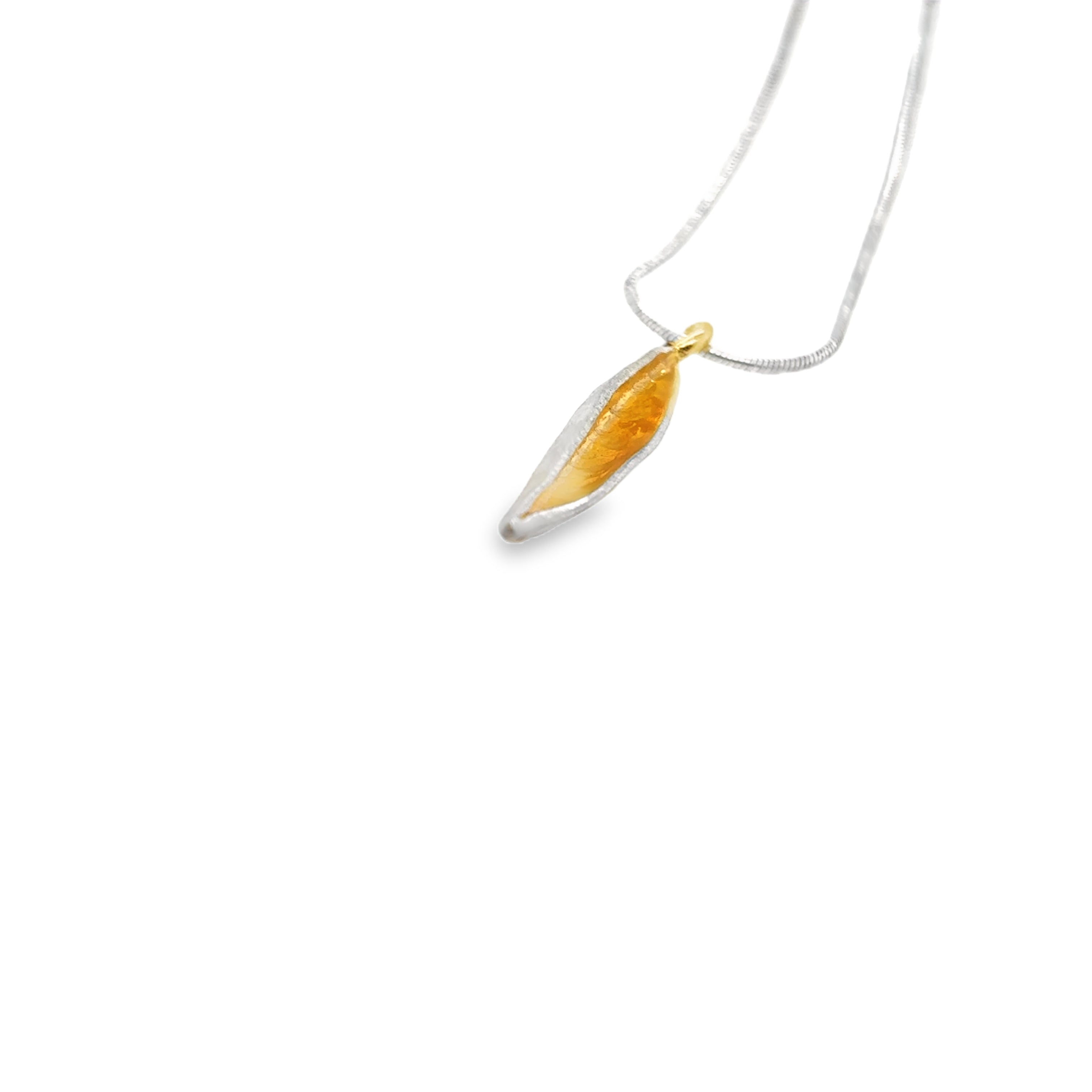 Silver Gold Plated Leaf Necklace