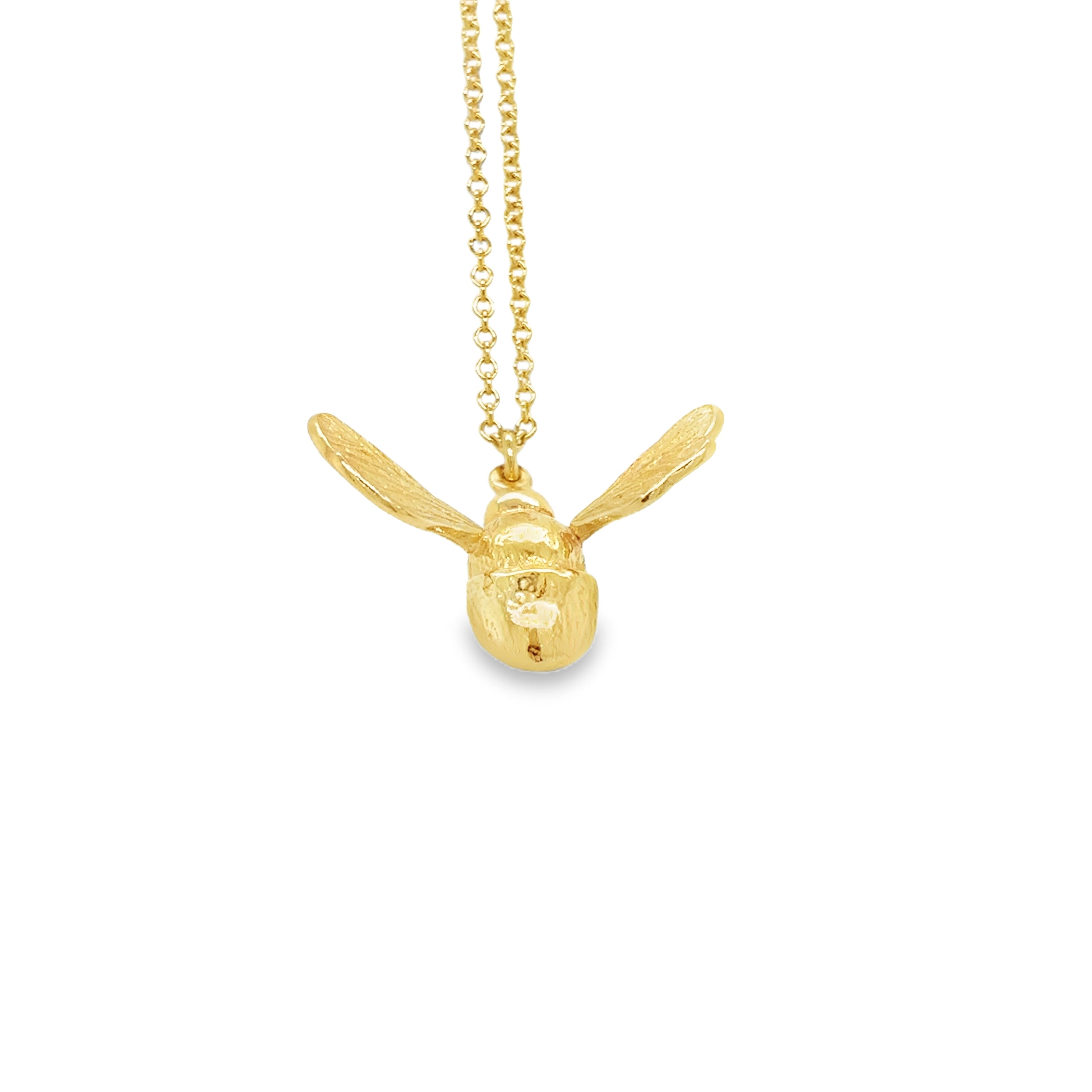 Large Silver Gold Plated Bumblebee Necklace