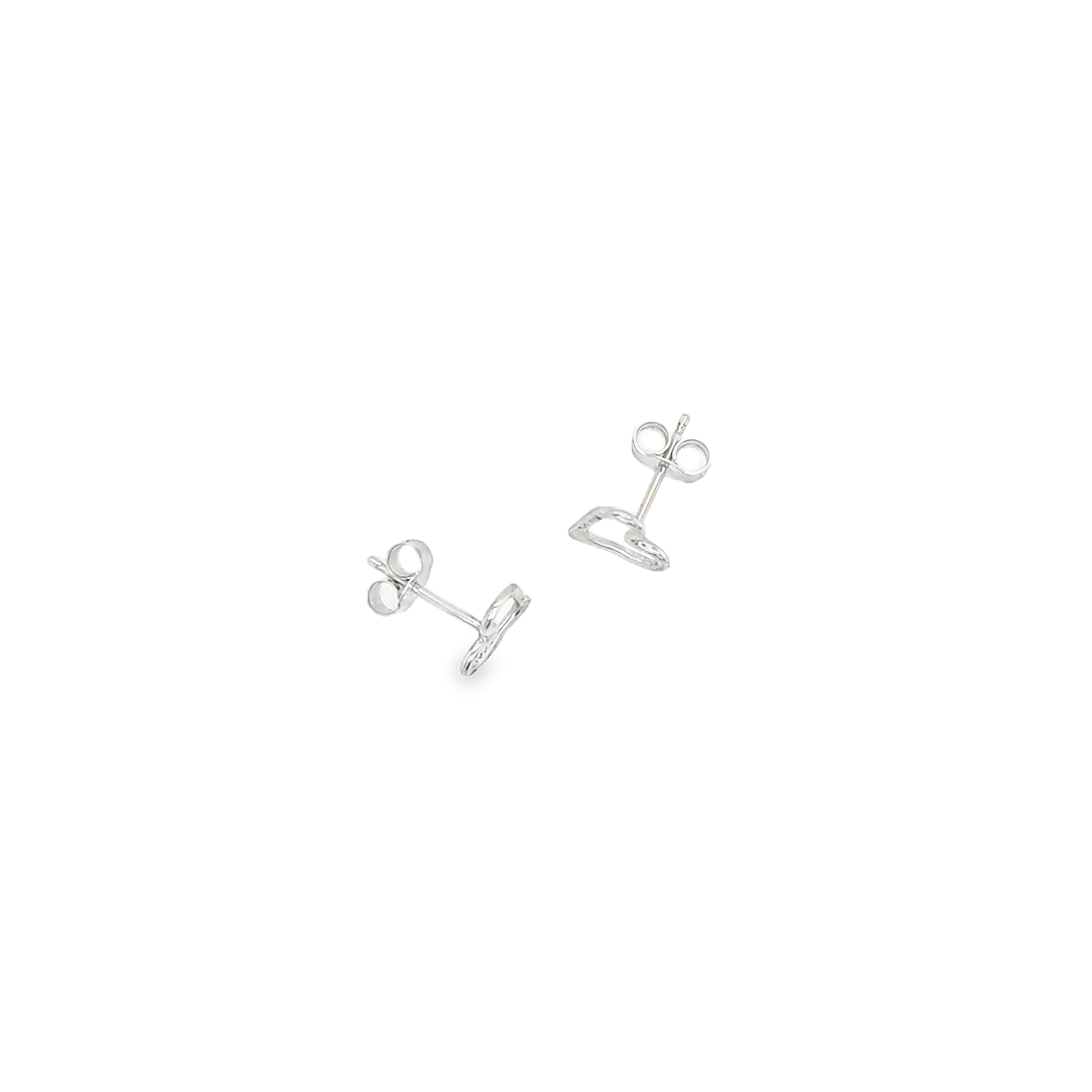 Open heart stud earrings