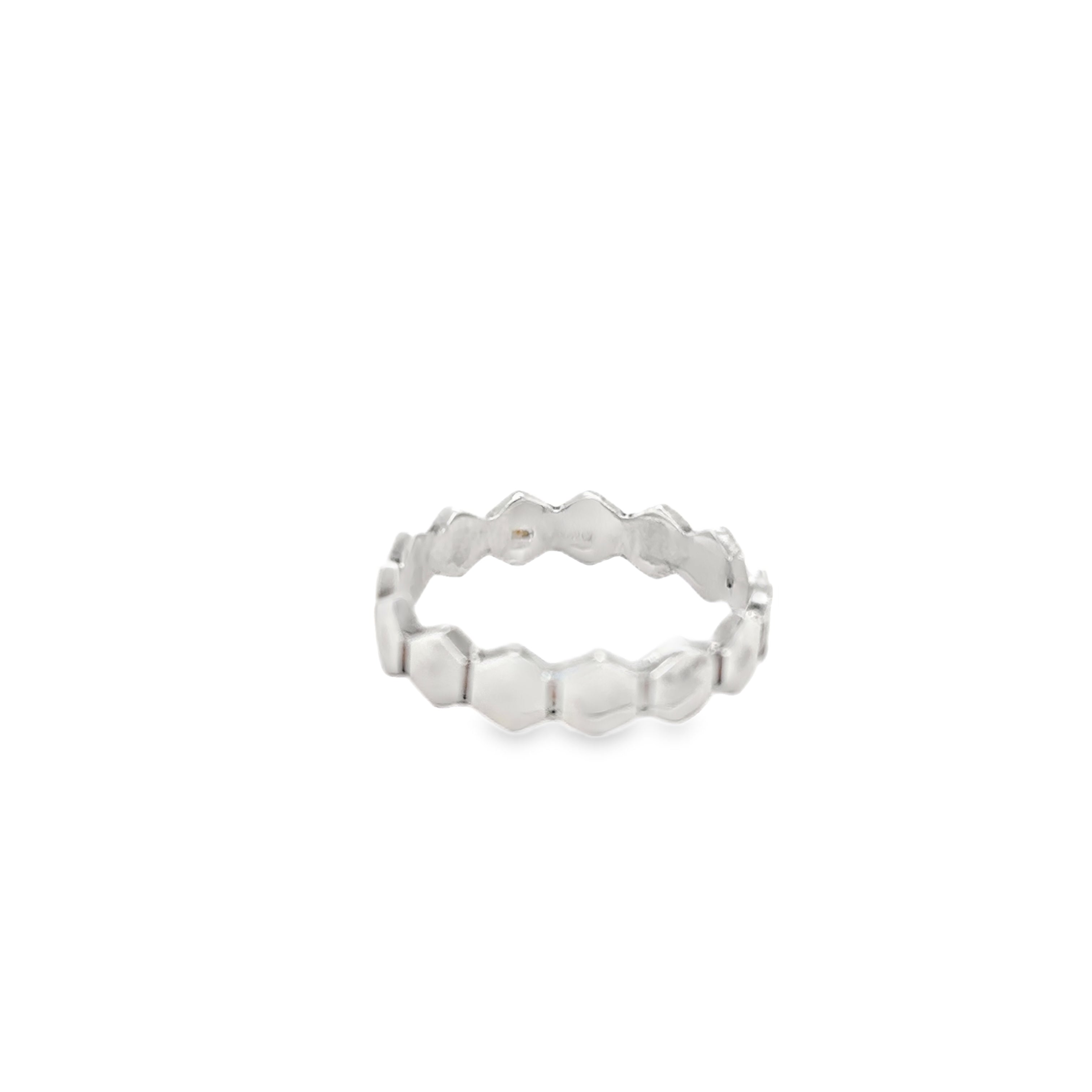 Honeycomb band in sterling silver Ring