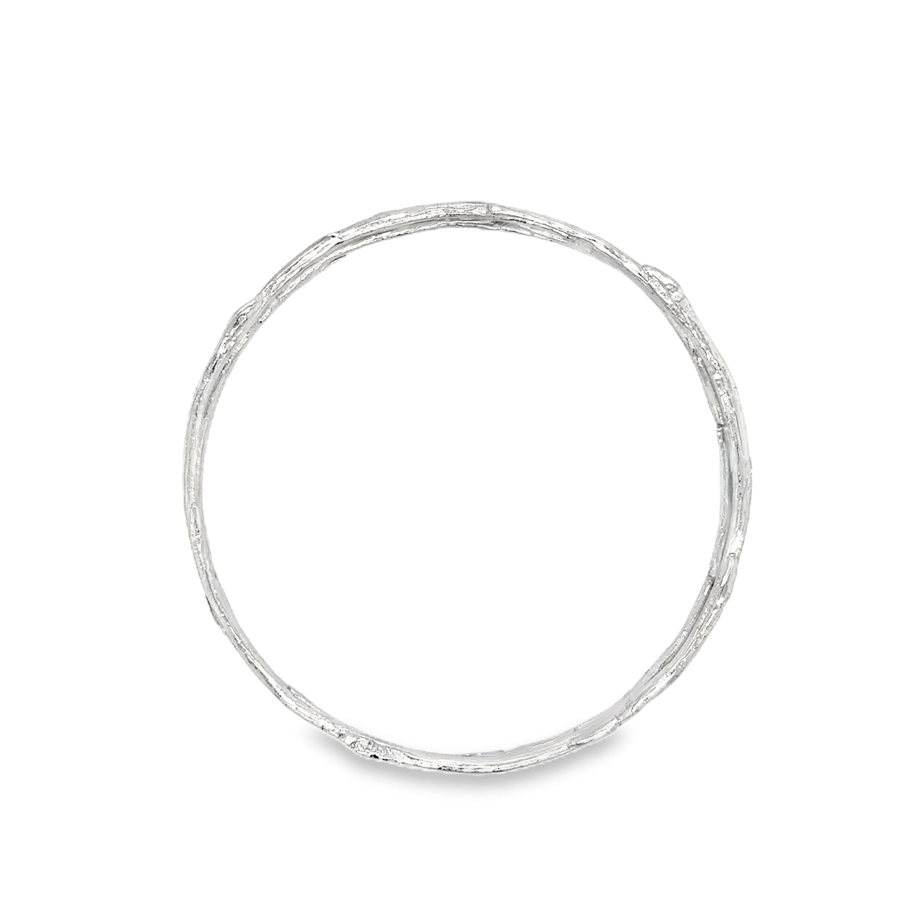 Double silver cast willow Bangle