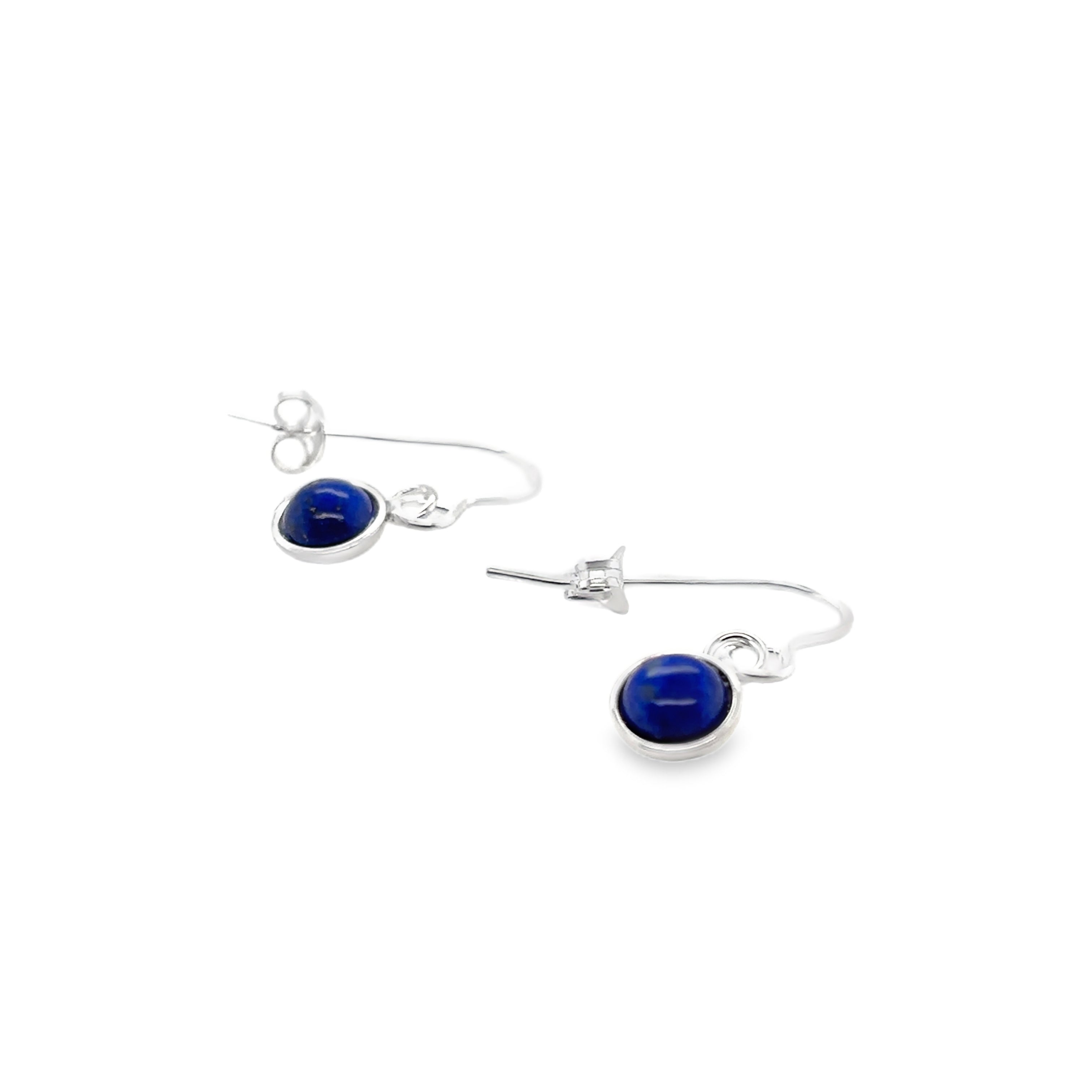 lapis lazuli cabochon silver stud earrings