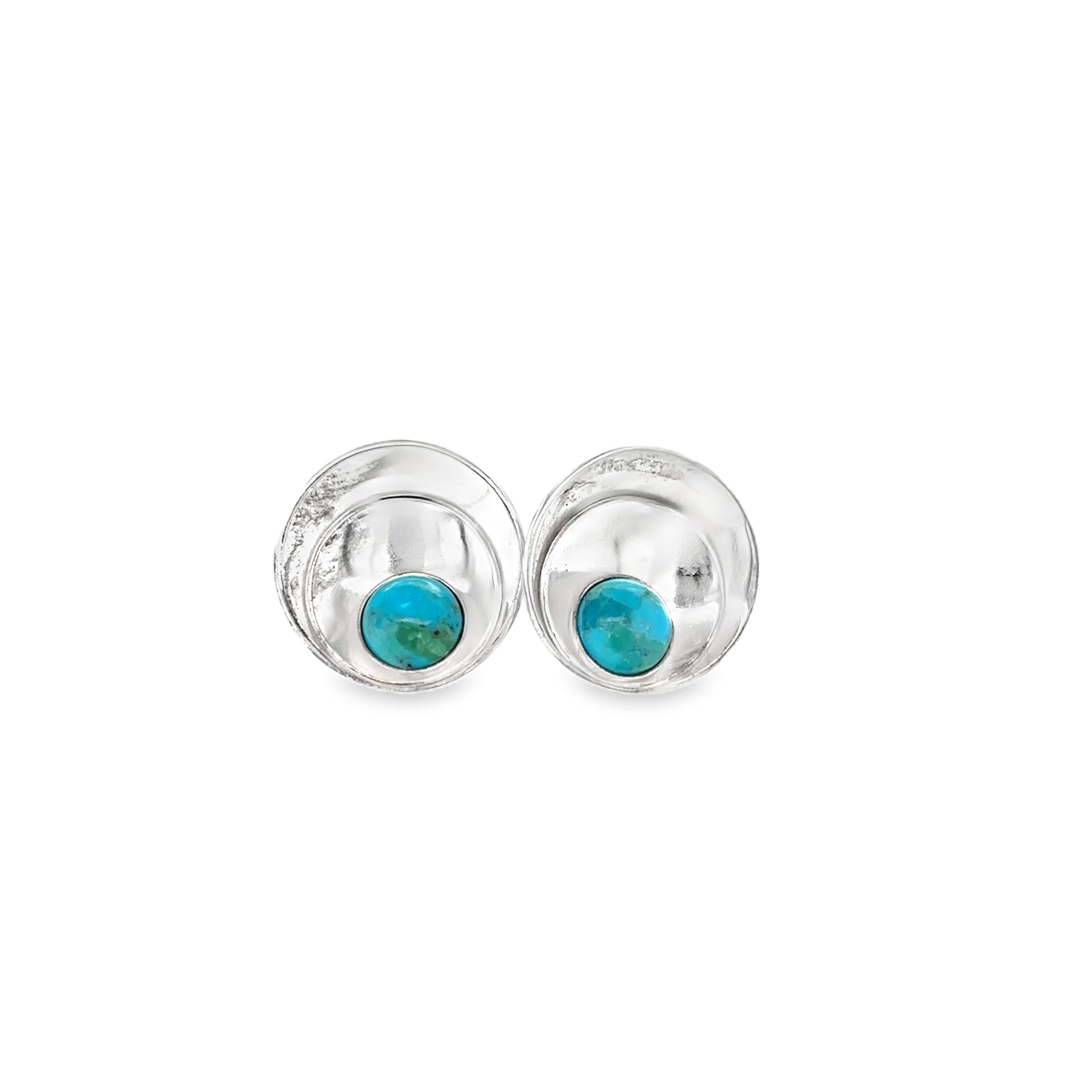 Pale turquoise silver Stud earrings