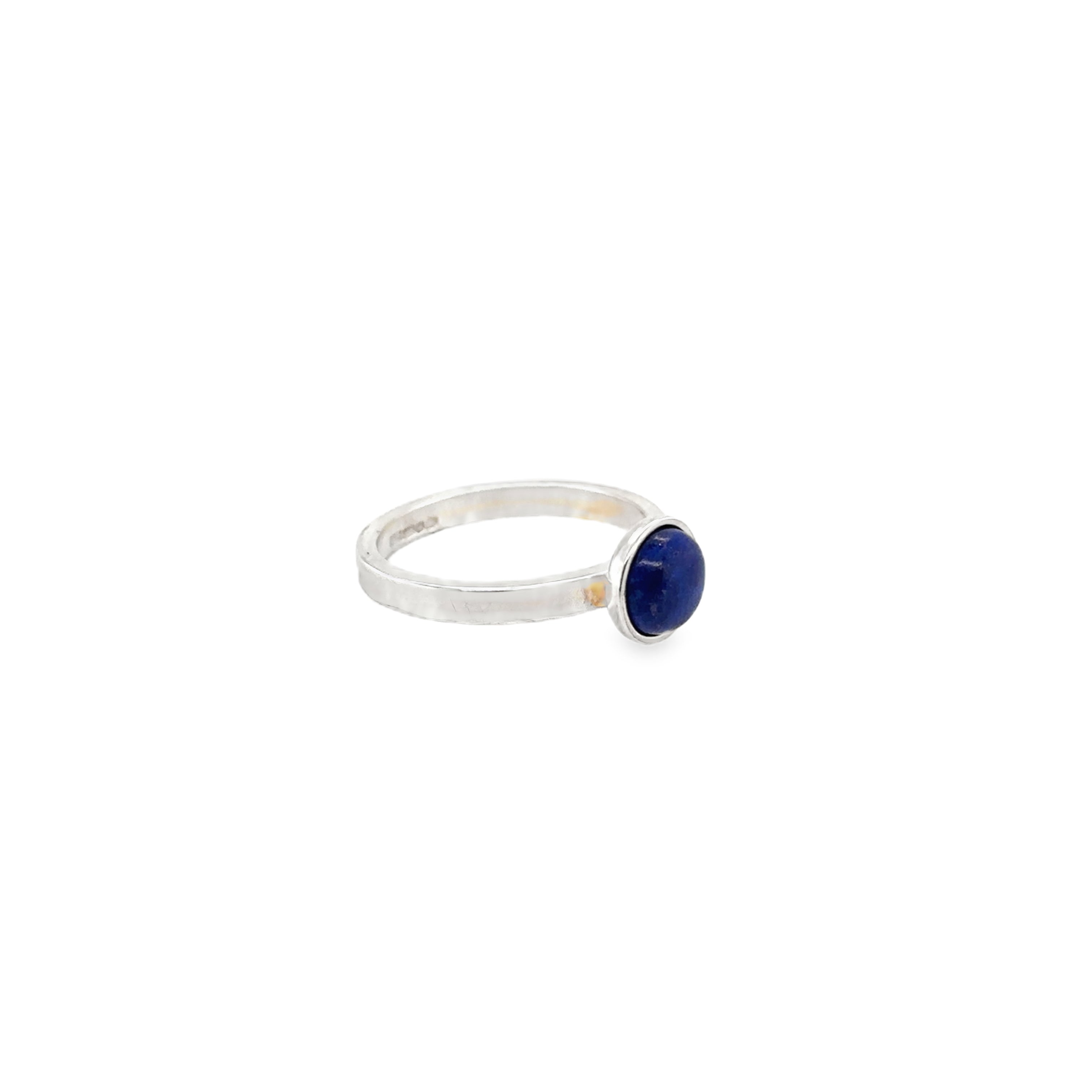lapis lazuli cabochon Silver flat profile Ring