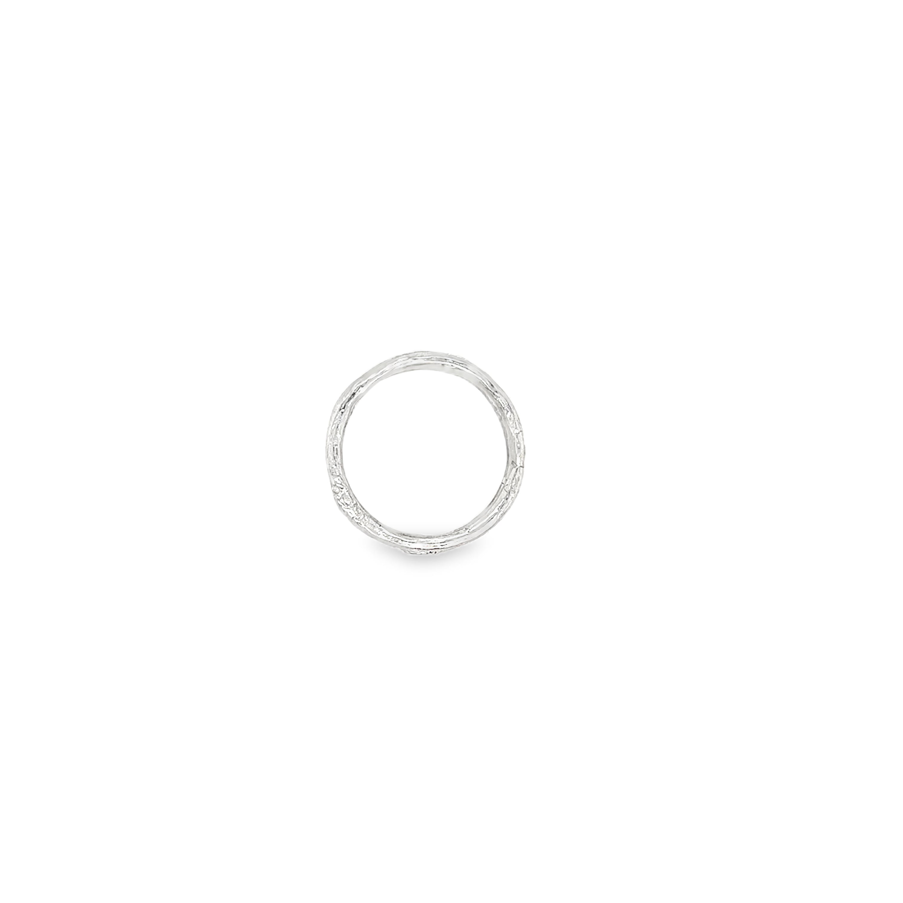 double silver cast willow ring