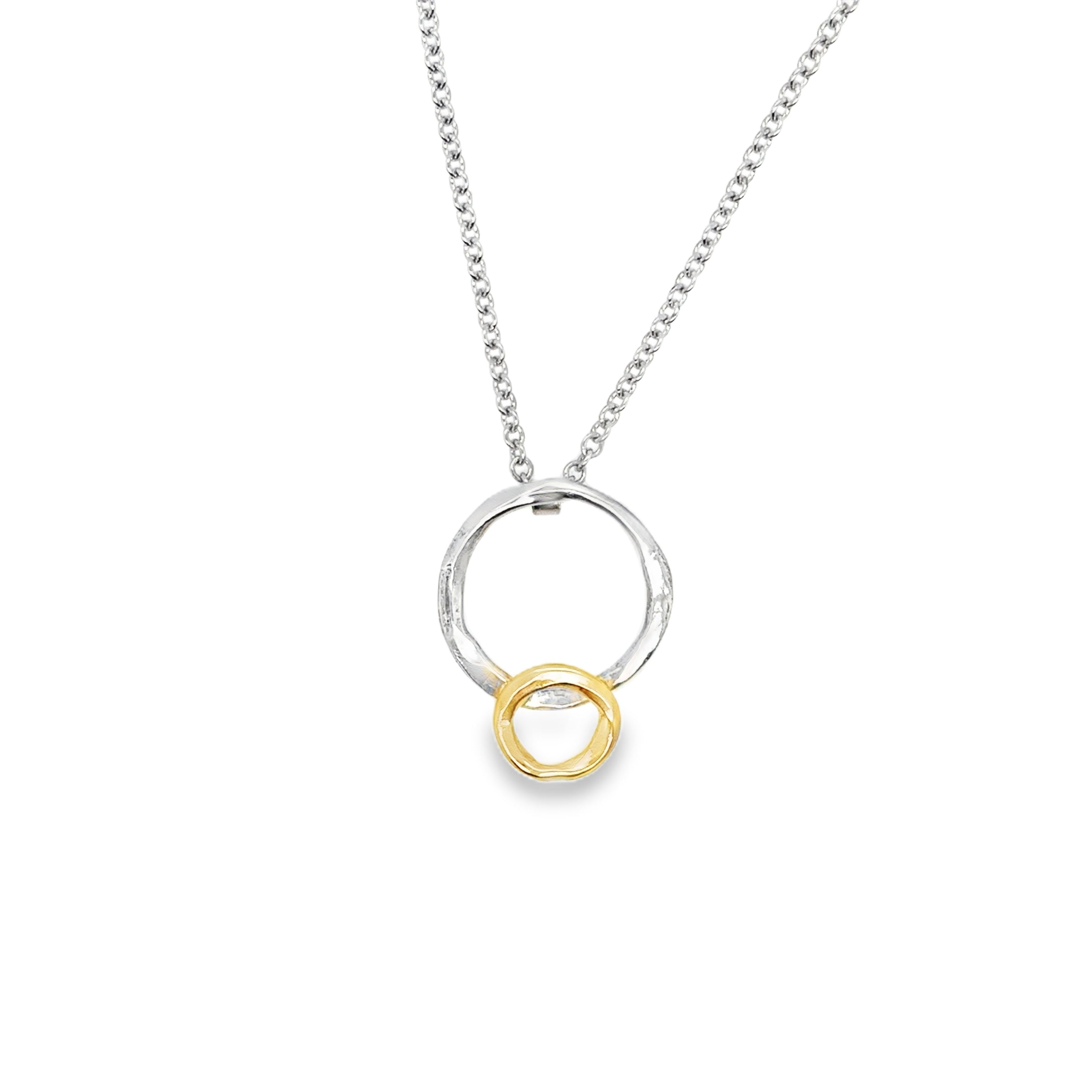 Gold and silver beaten wire Necklace