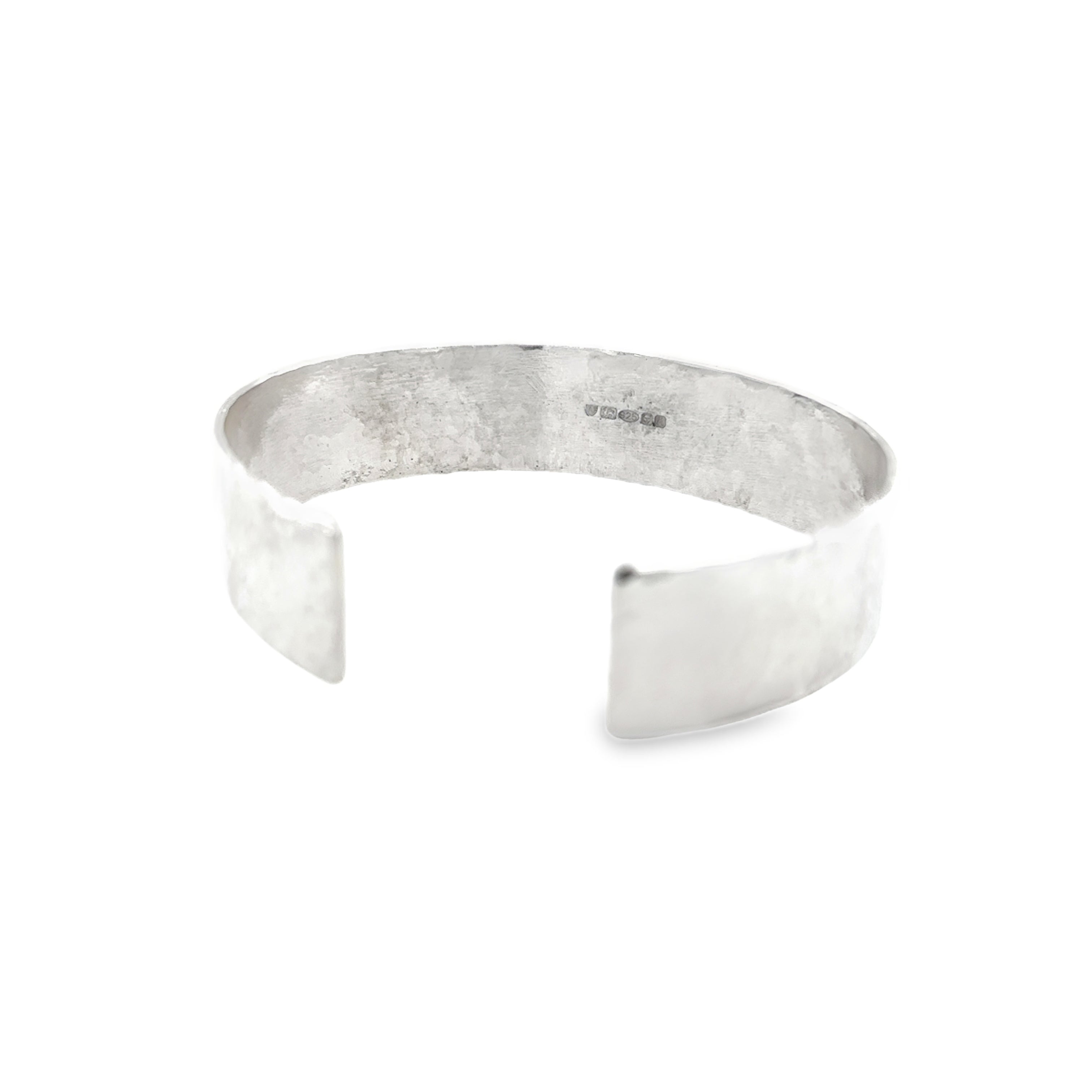 Wide polished silver bangle