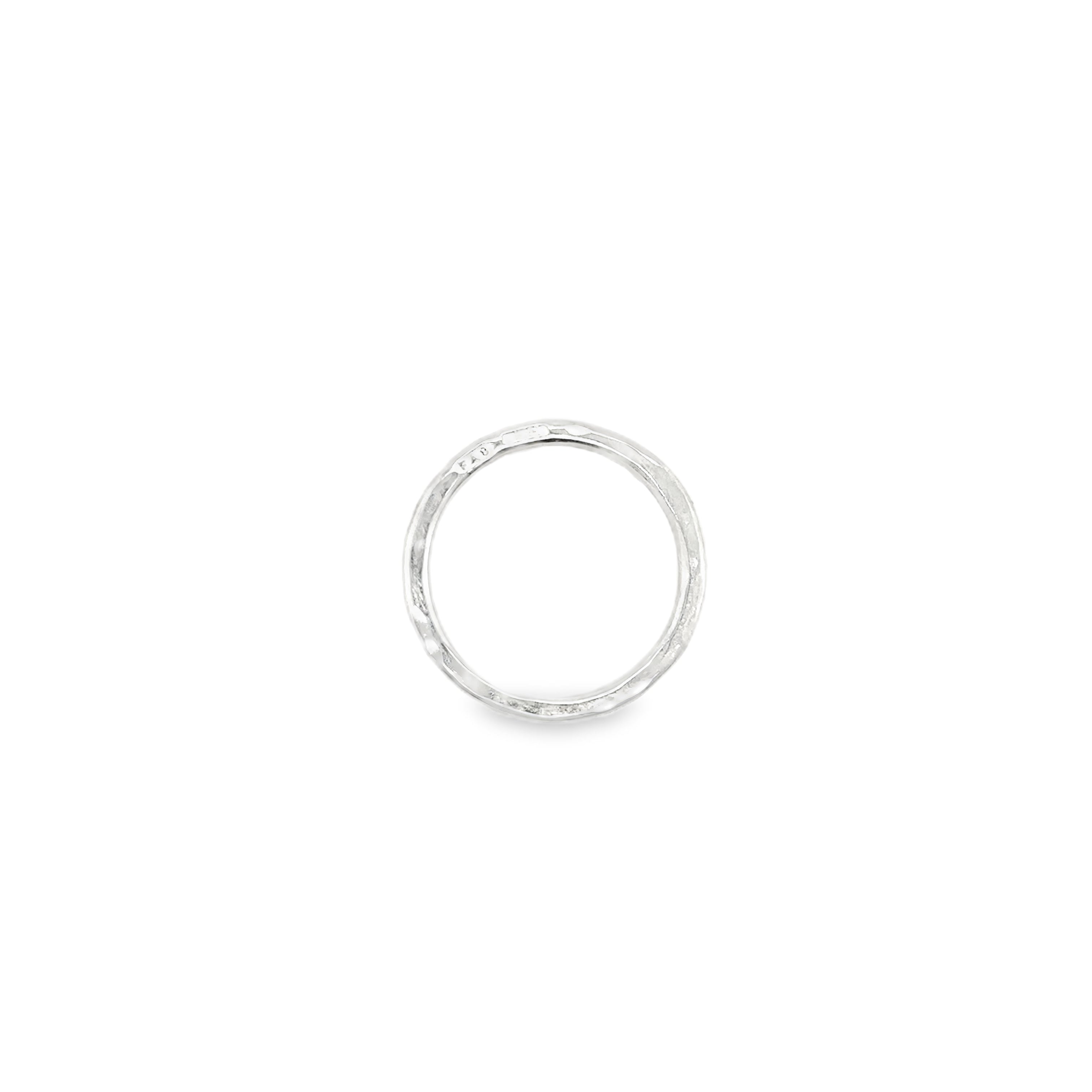 2mm hammered silver ring