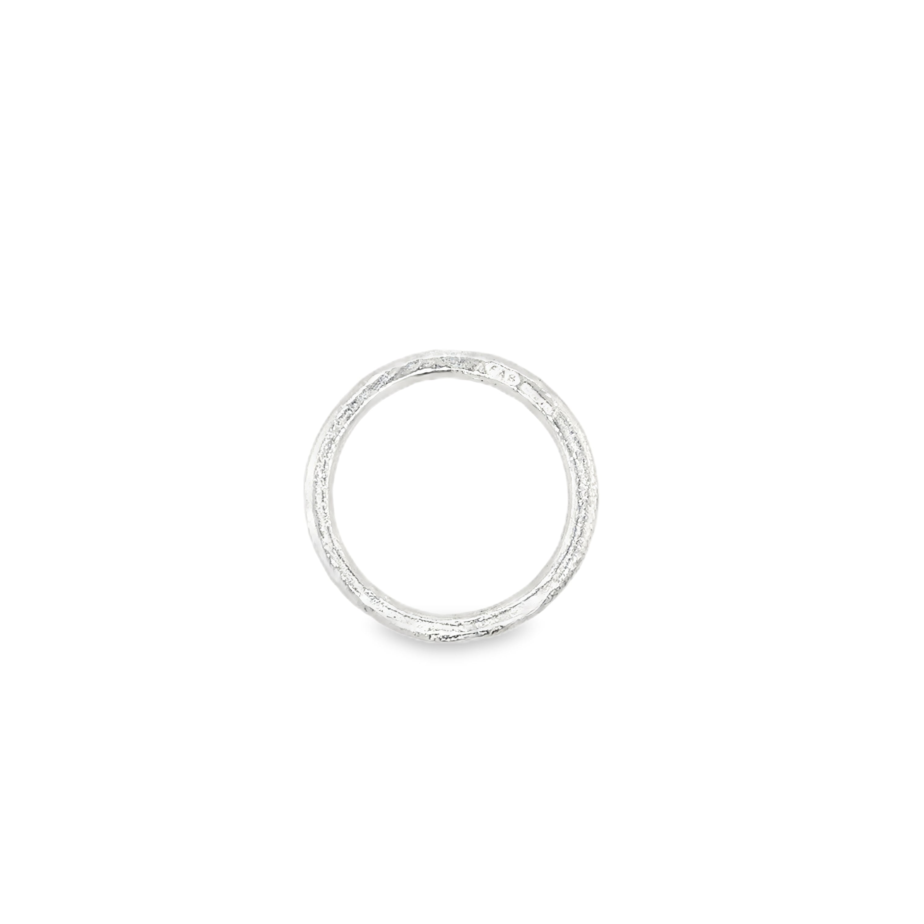 2.5mm hammered silver ring 2