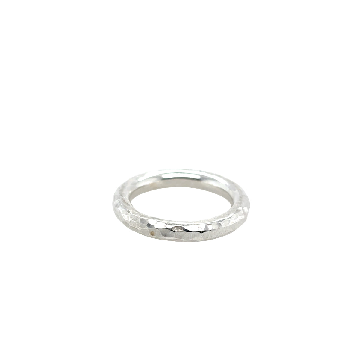 3.5mm hammered silver ring