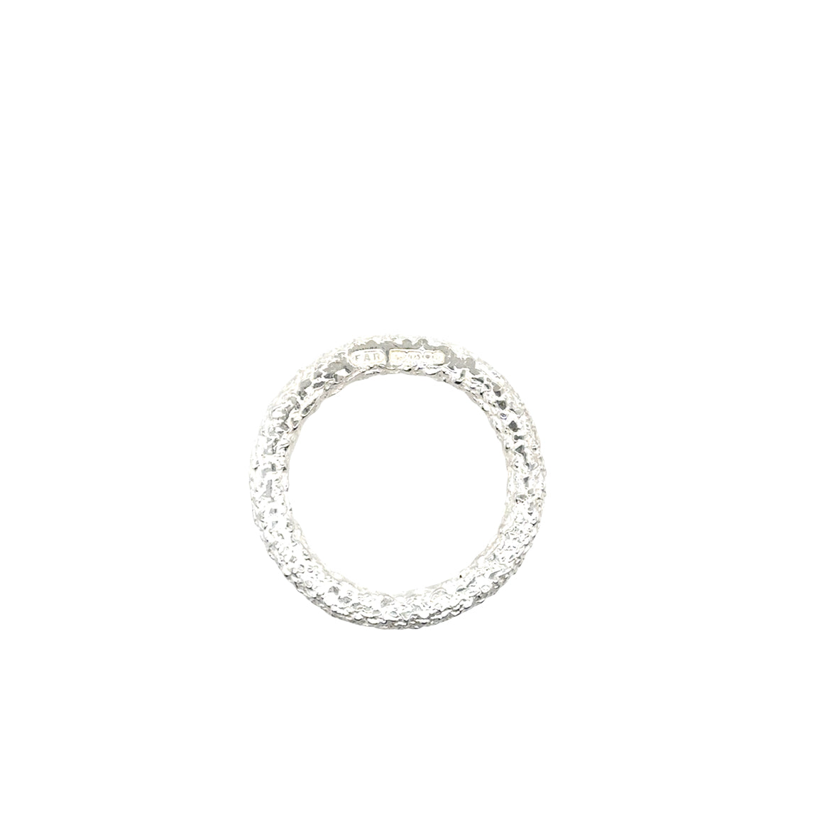 3.5mm hammered silver ring 2