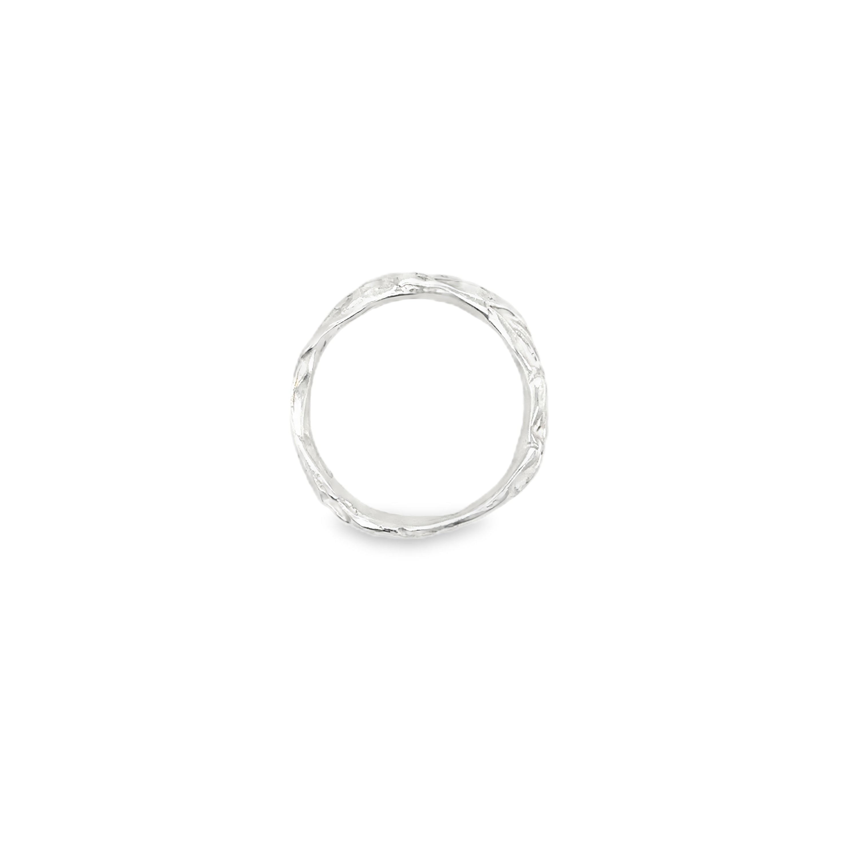 wide ribbon silver ring