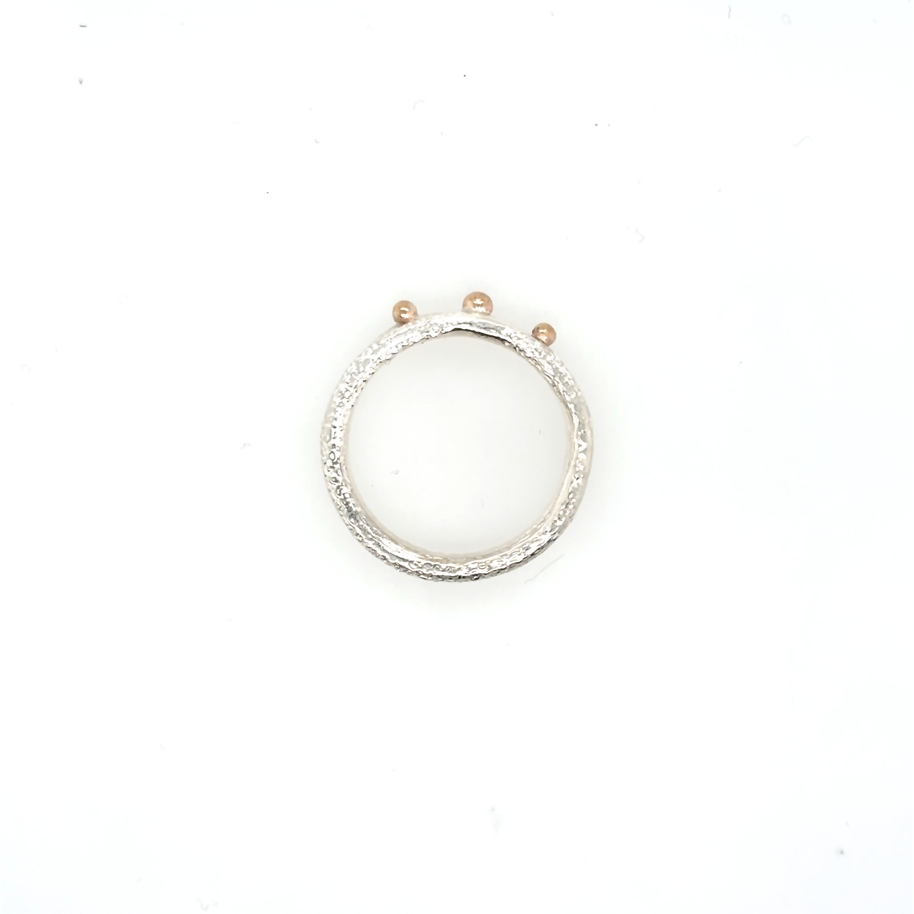 Double melted band silver ring