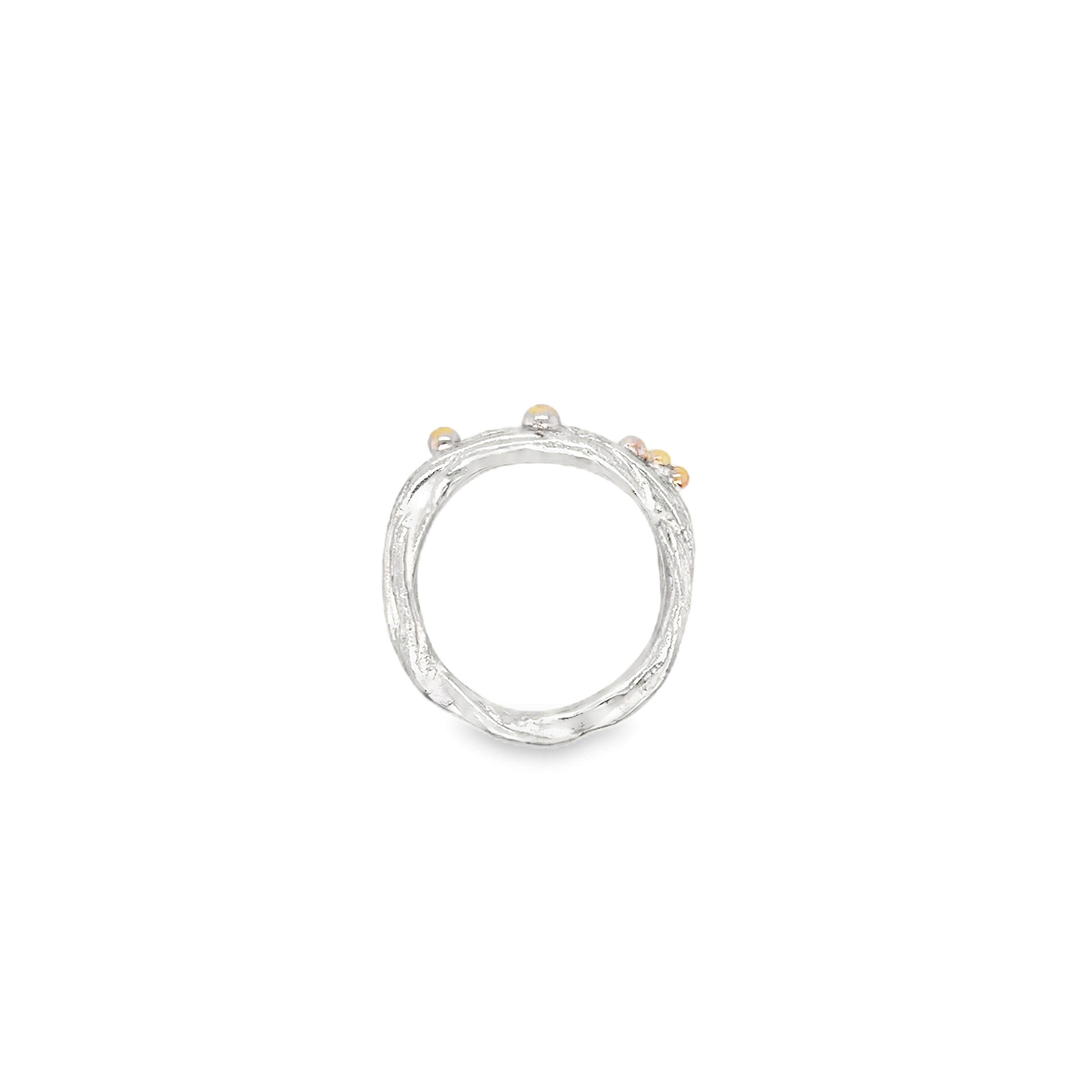Wide wire silver ring