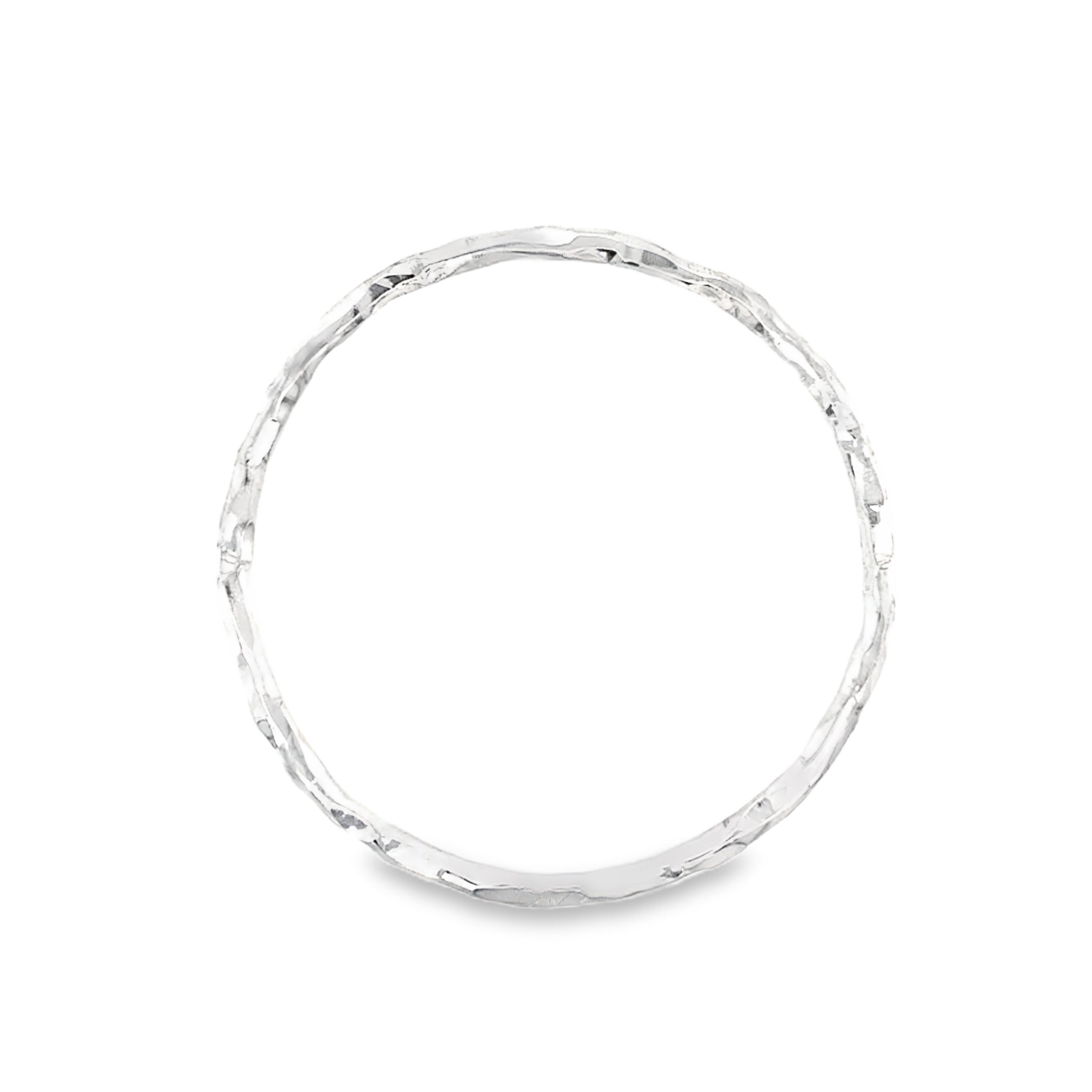 Solid silver made from organic textured wire bangle