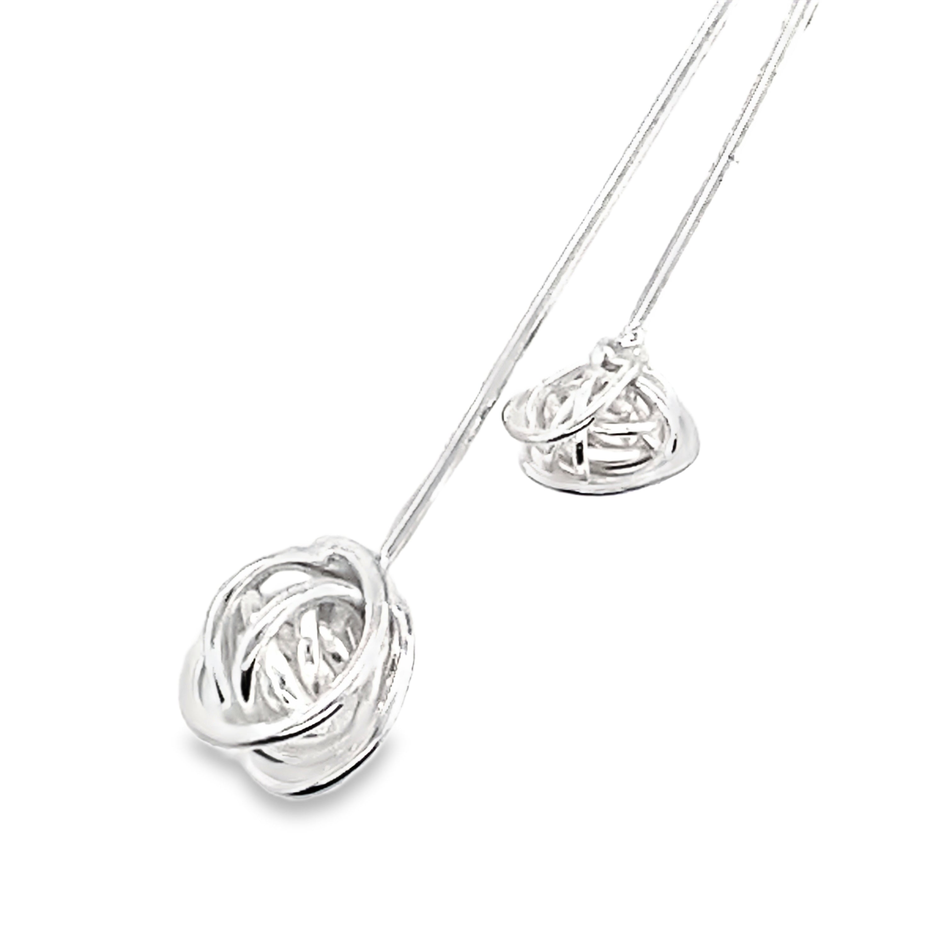 Double Drop Silver Earrings