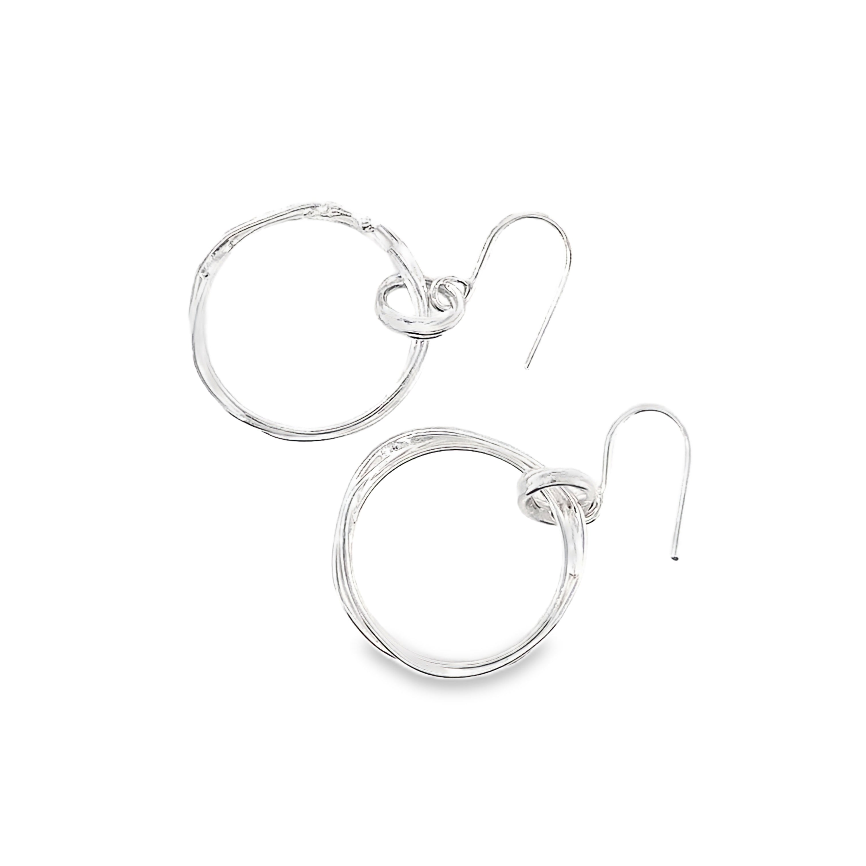 Continuous Round Wrap Silver Earrings
