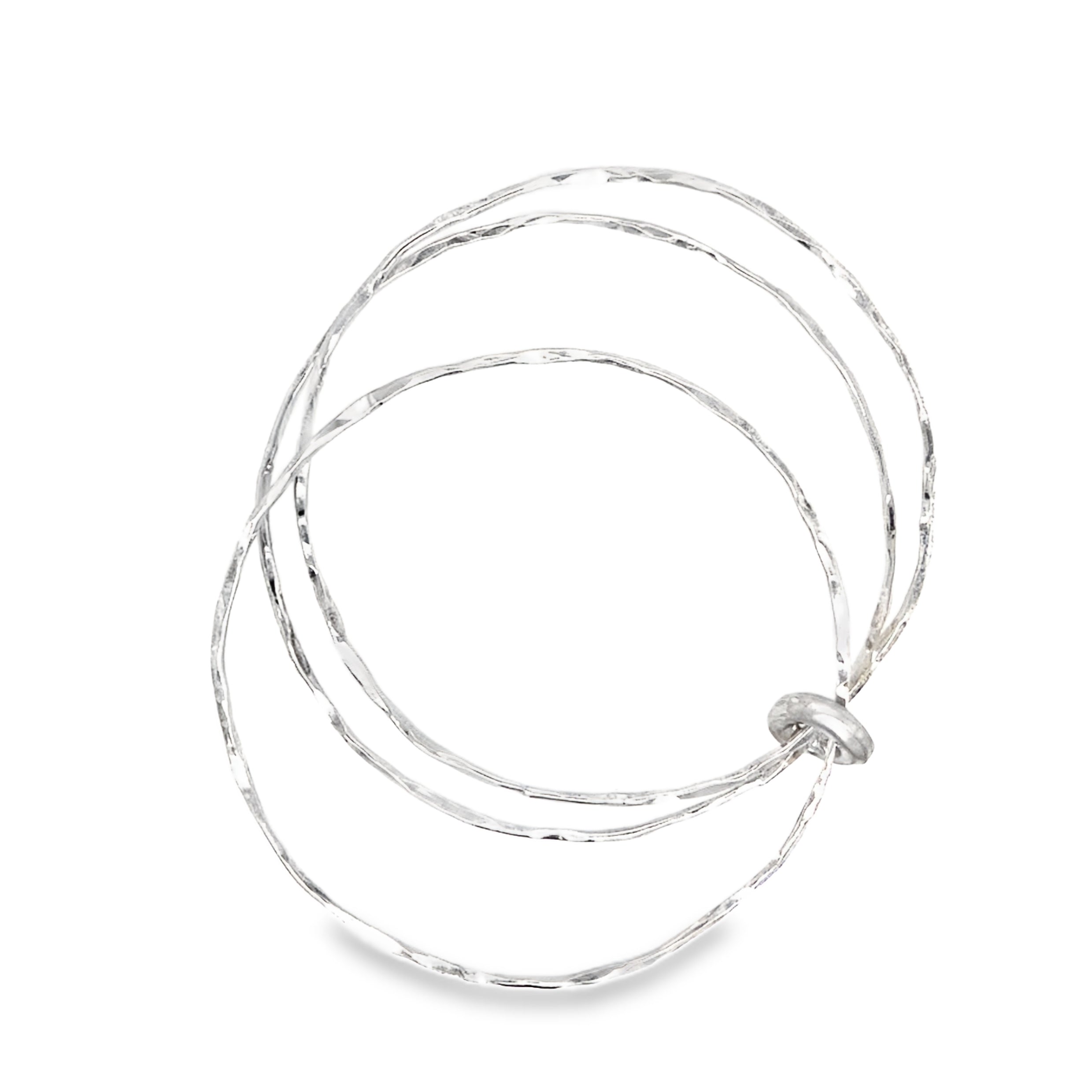Three light weight Sterling silver bangle.