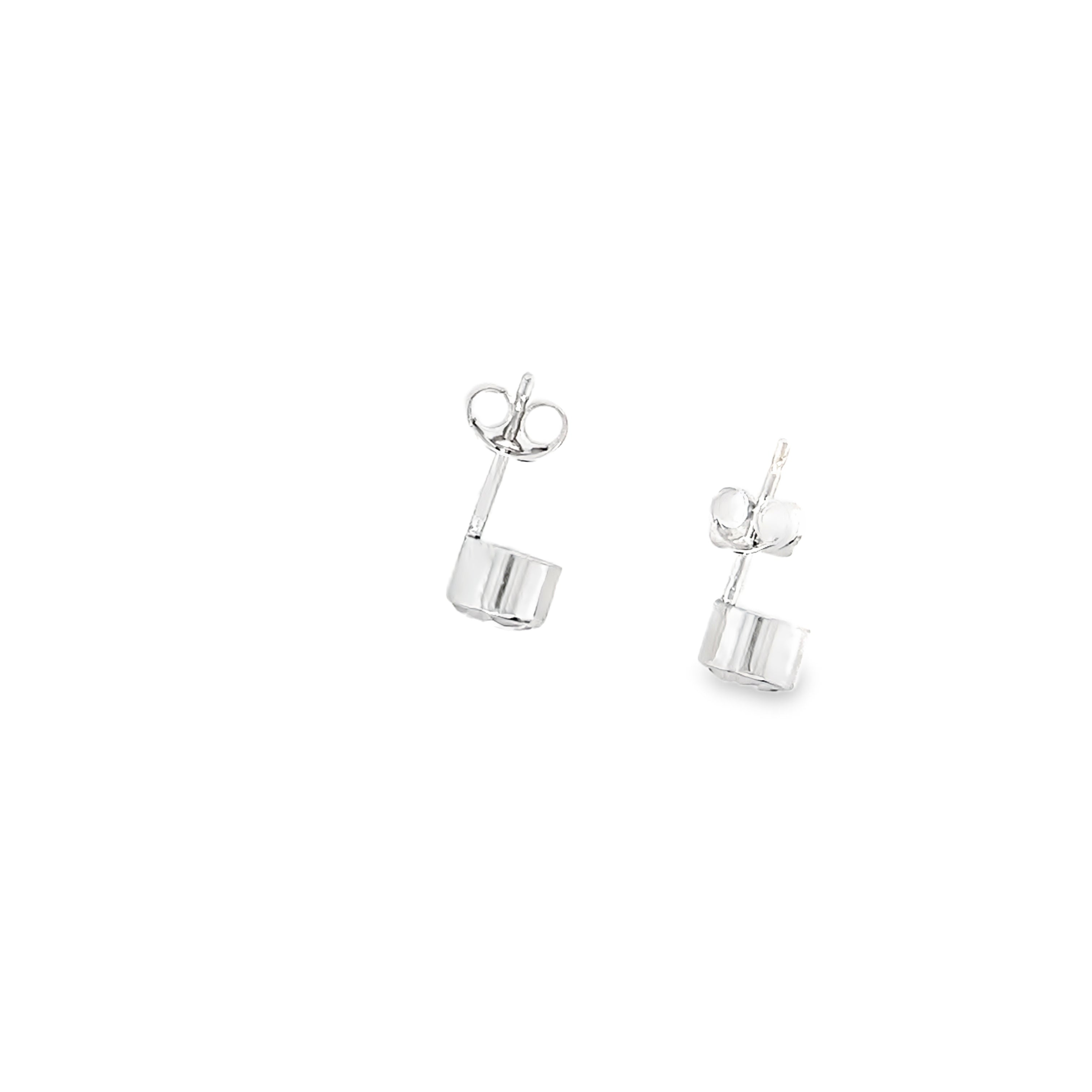 Faceted aqua marine silver studs