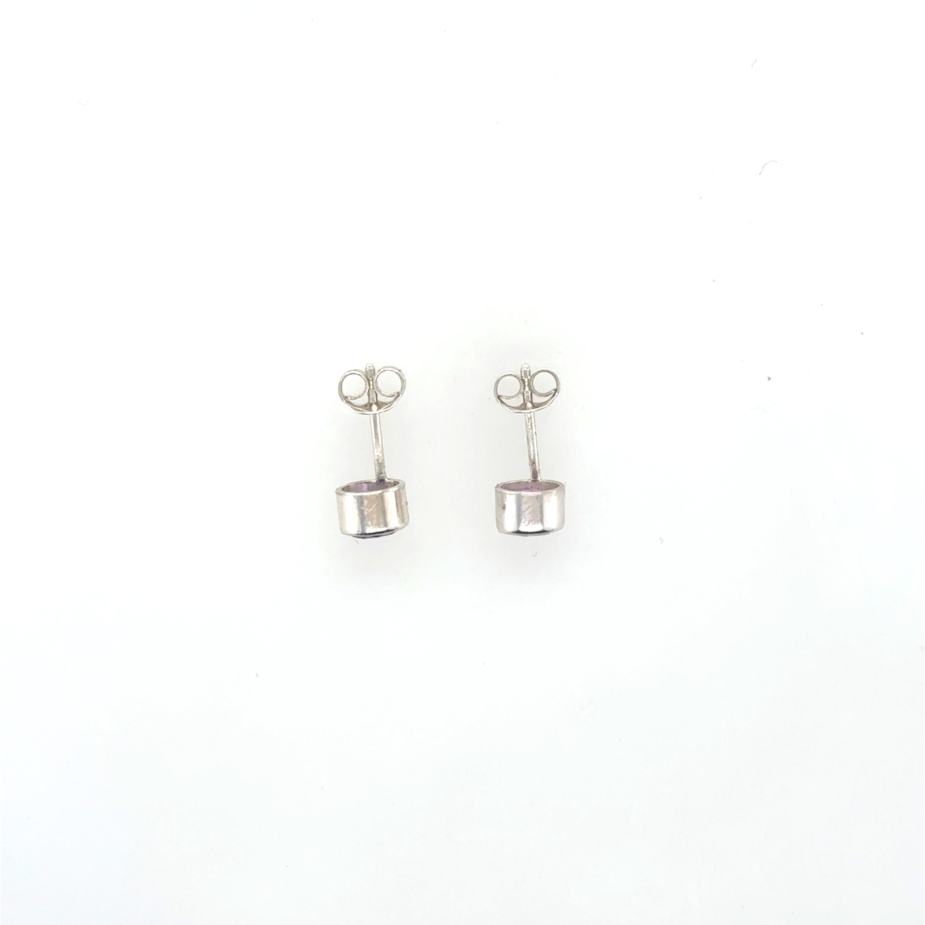 5mm Faceted amethyst stones silver studs