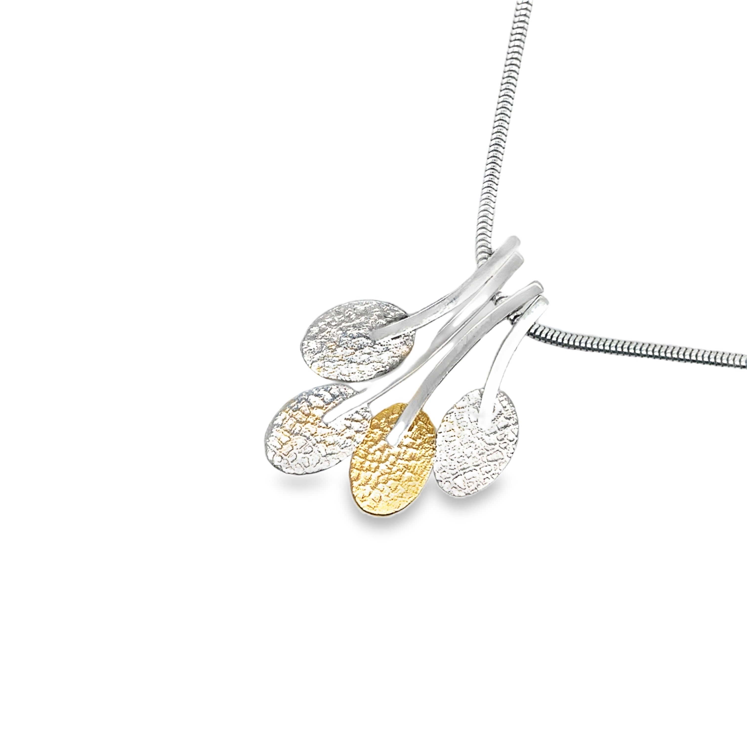 Silver & 14ct gold filled 4 oval pendant