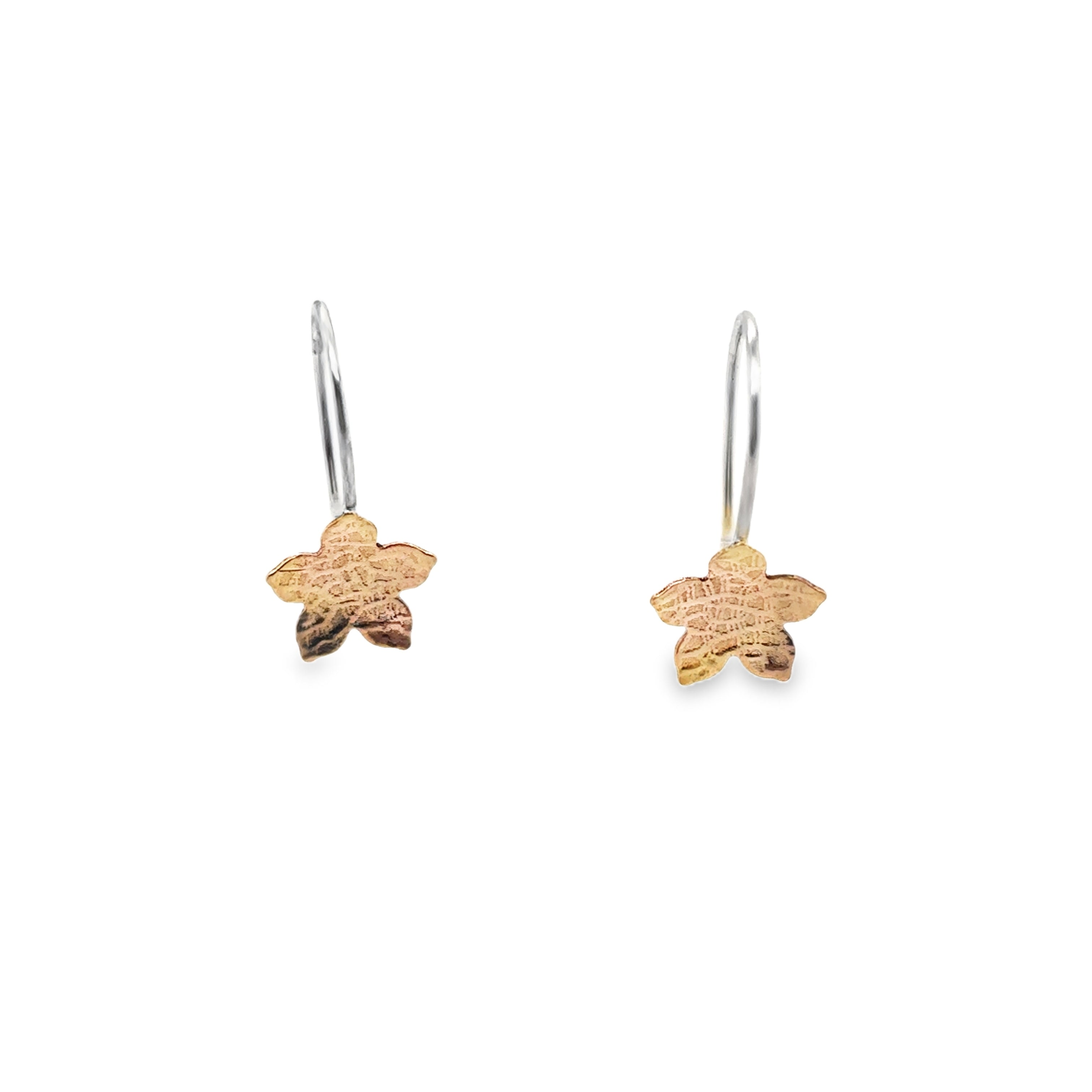 14ct gold filled 5 petal hoop earrings