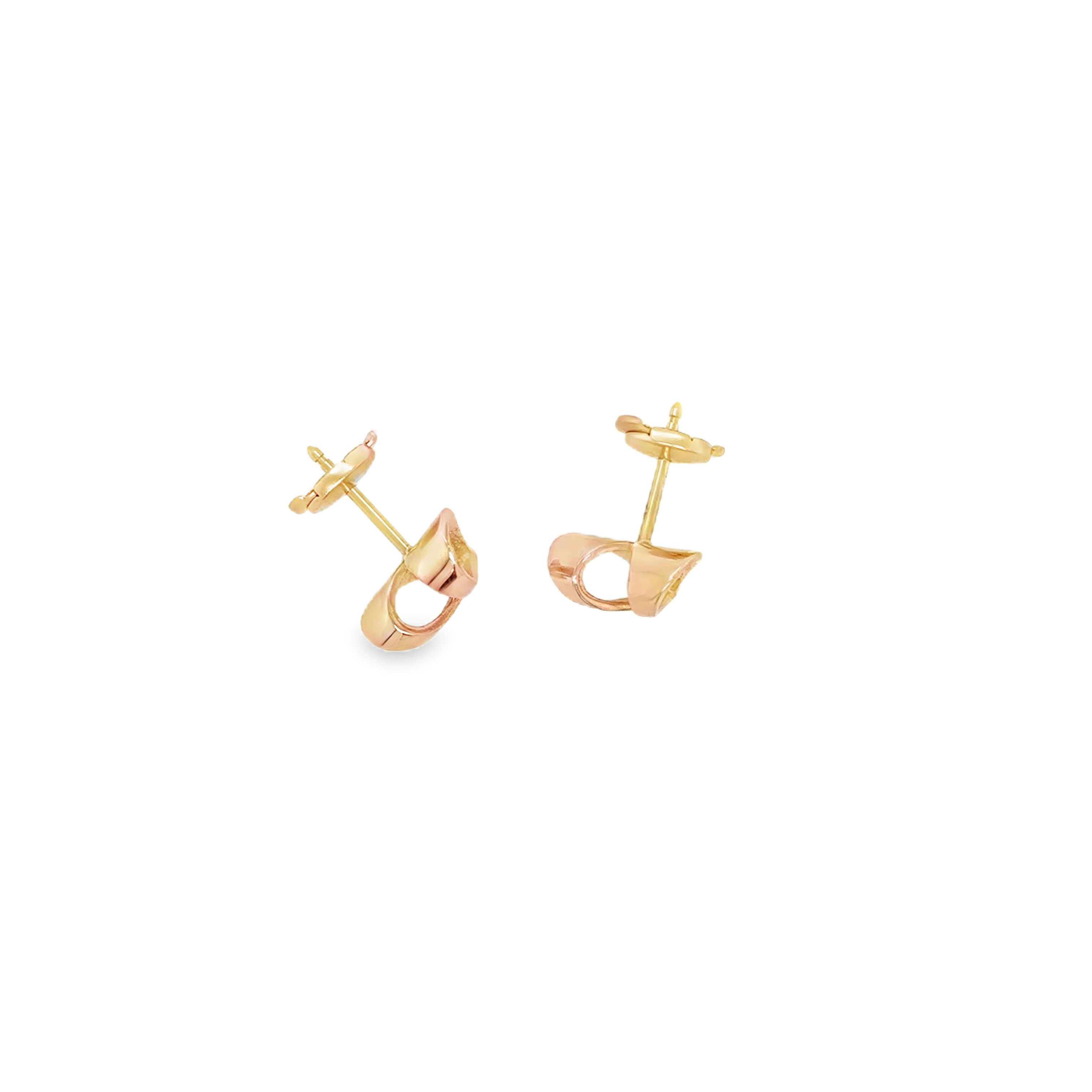 Small Rose Gold heart stud earrings