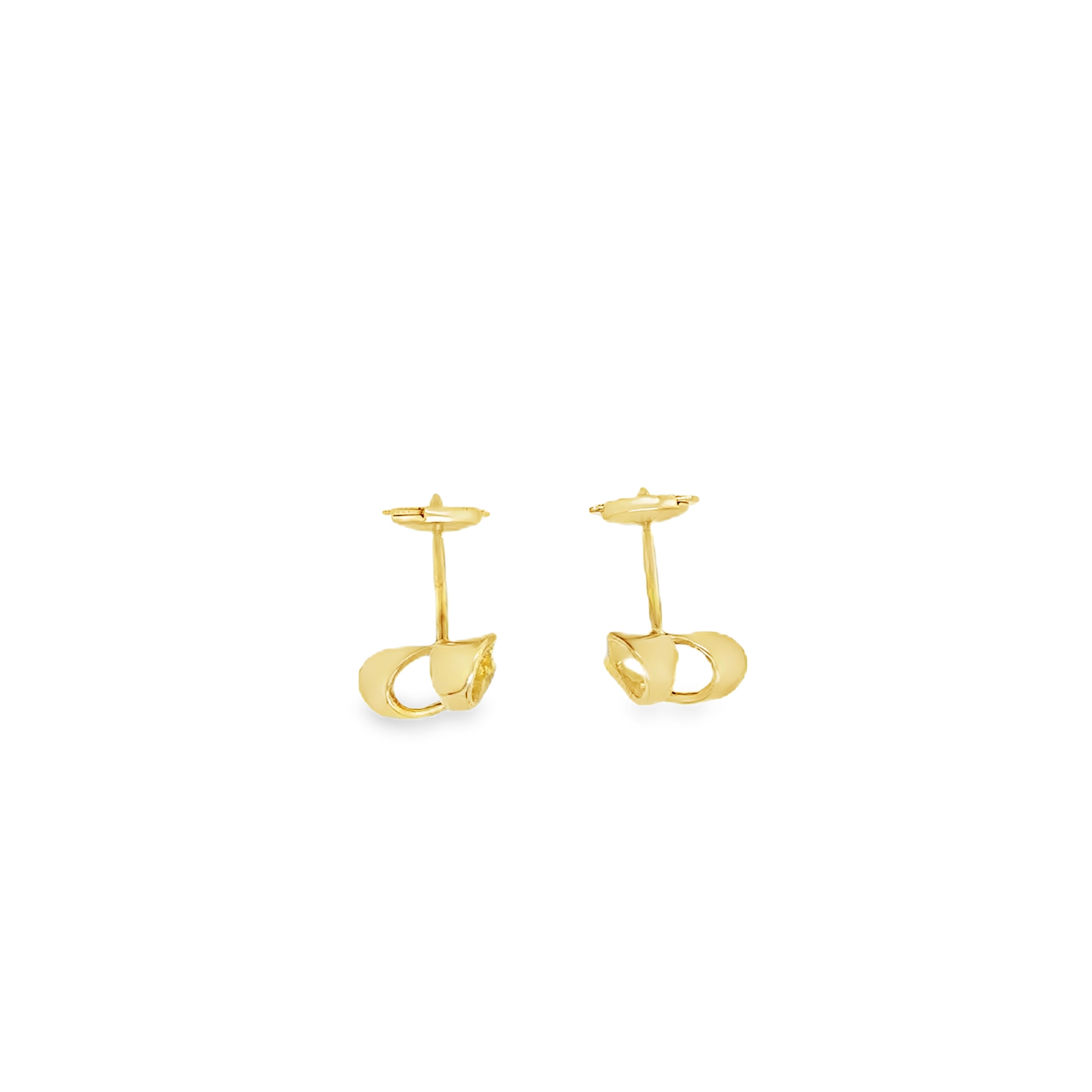 Small Yellow Gold heart stud earrings