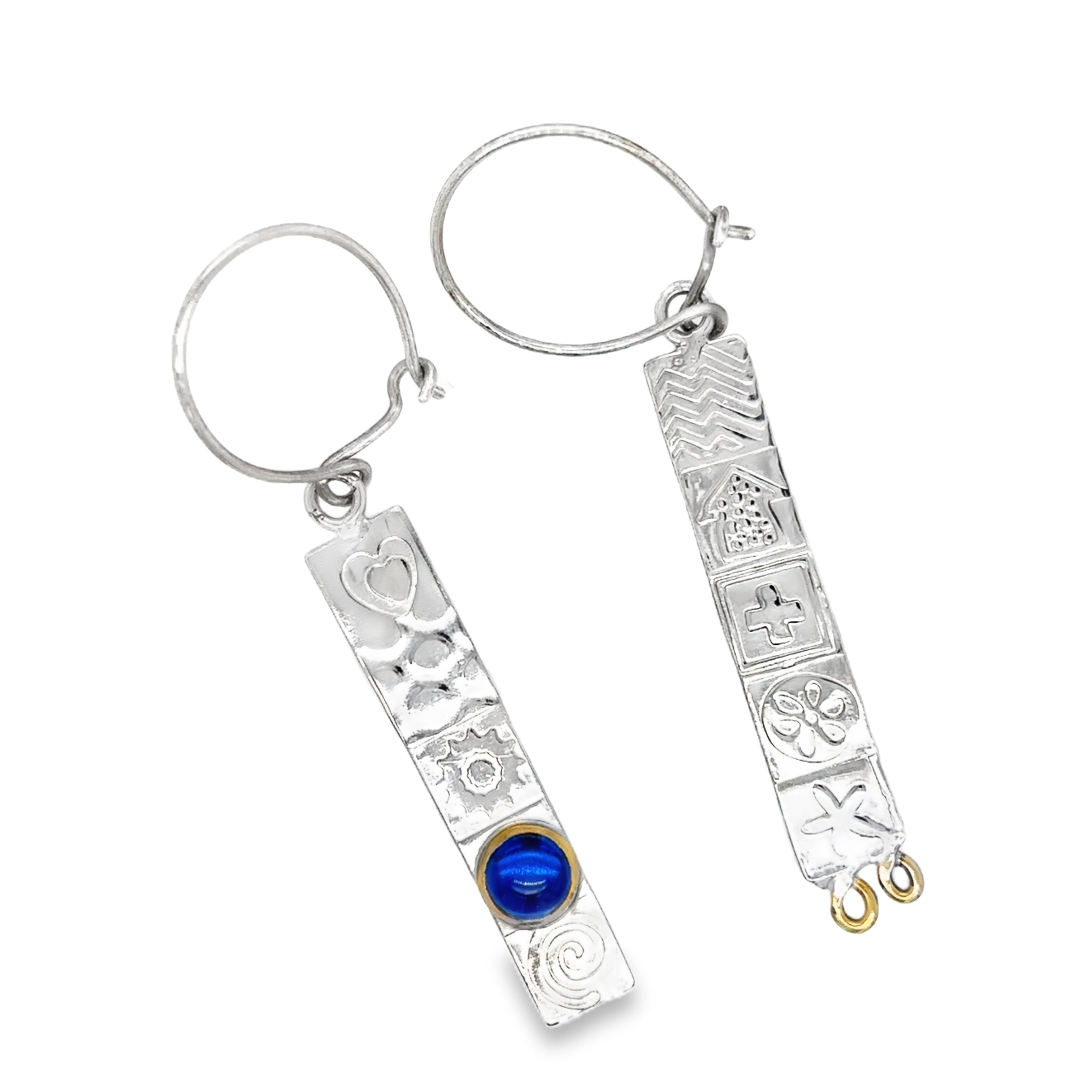 Long asymmetrical earrings