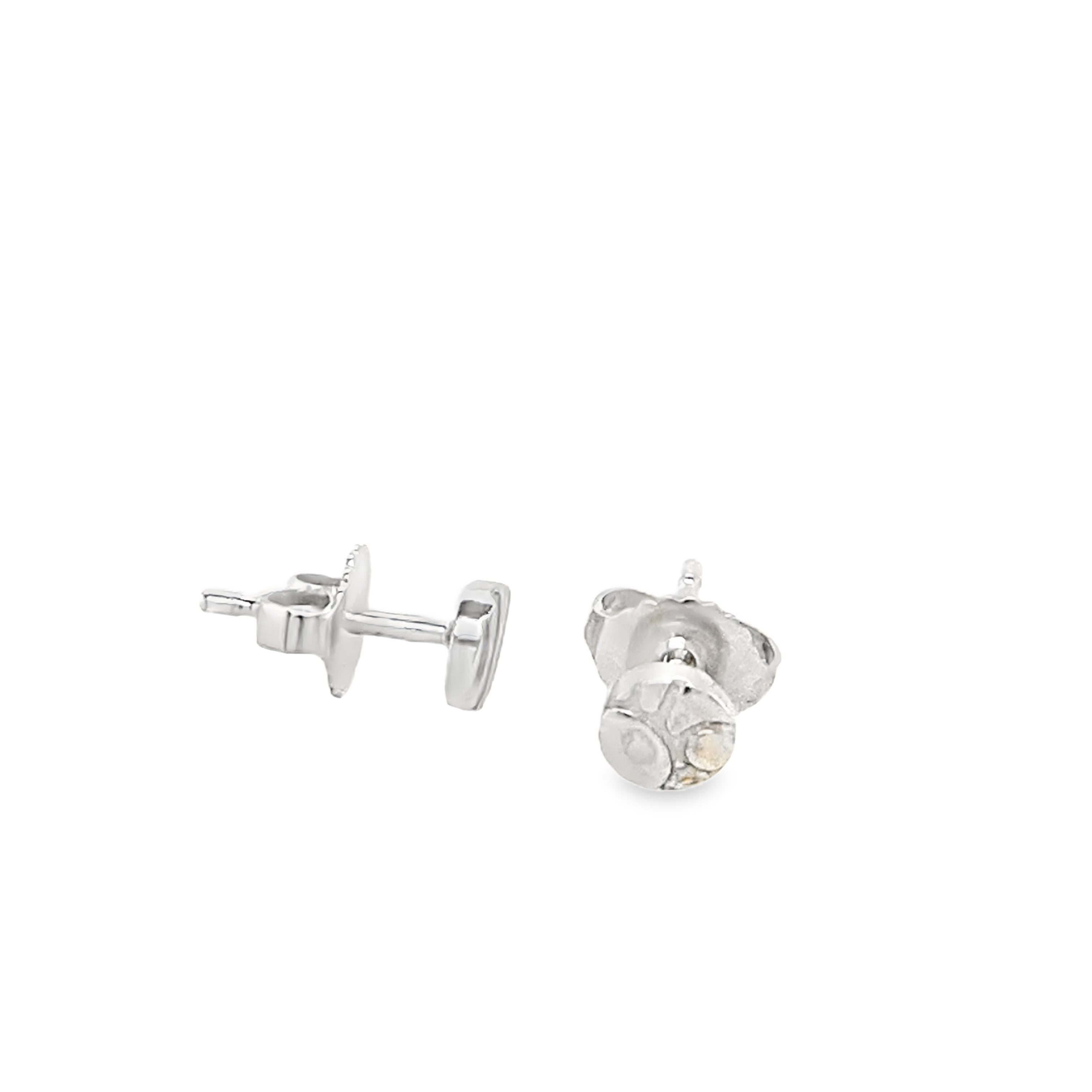 Bubbles and lines small round silver studs