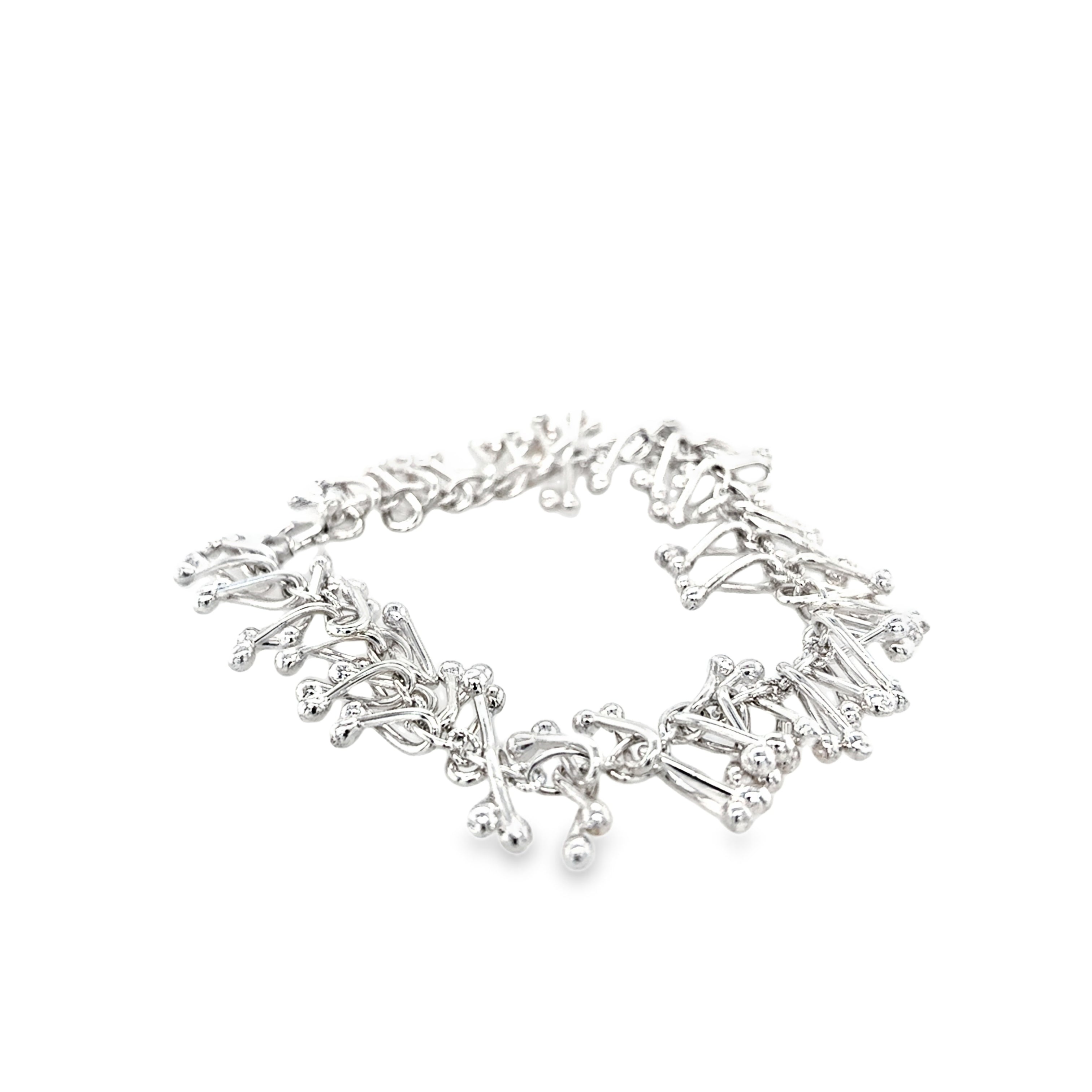 Droplets Twist opposites silver bracelet