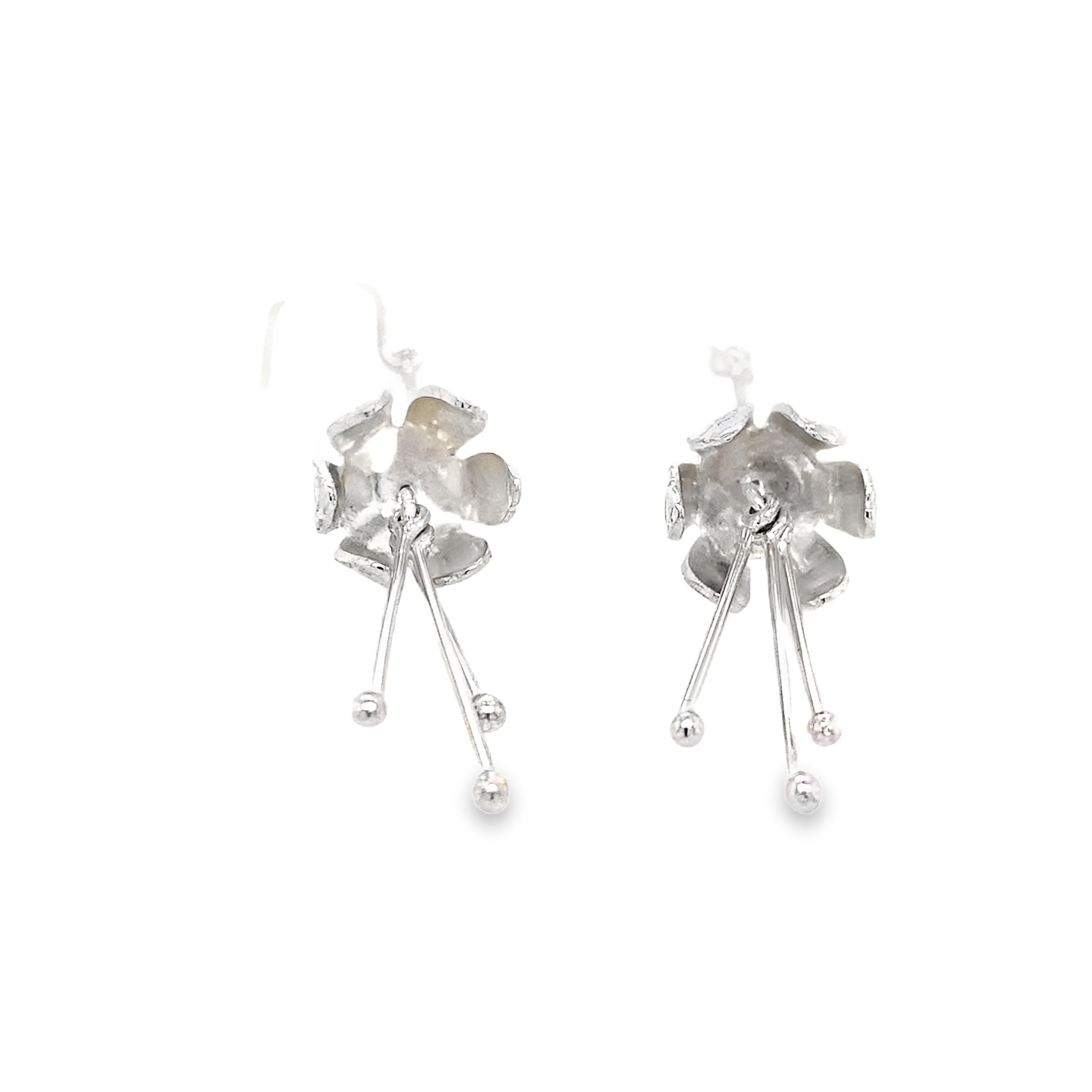 Flower bell 8 silver drops Earrings