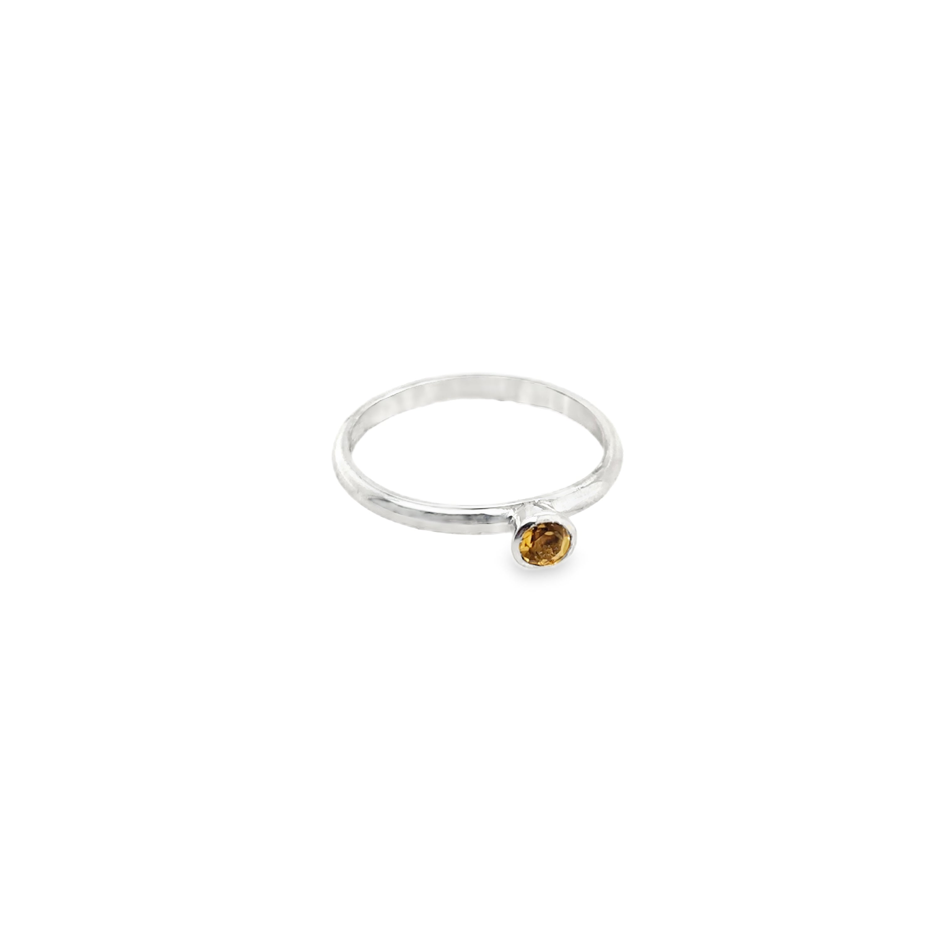 November Citrine Birthstone Ring