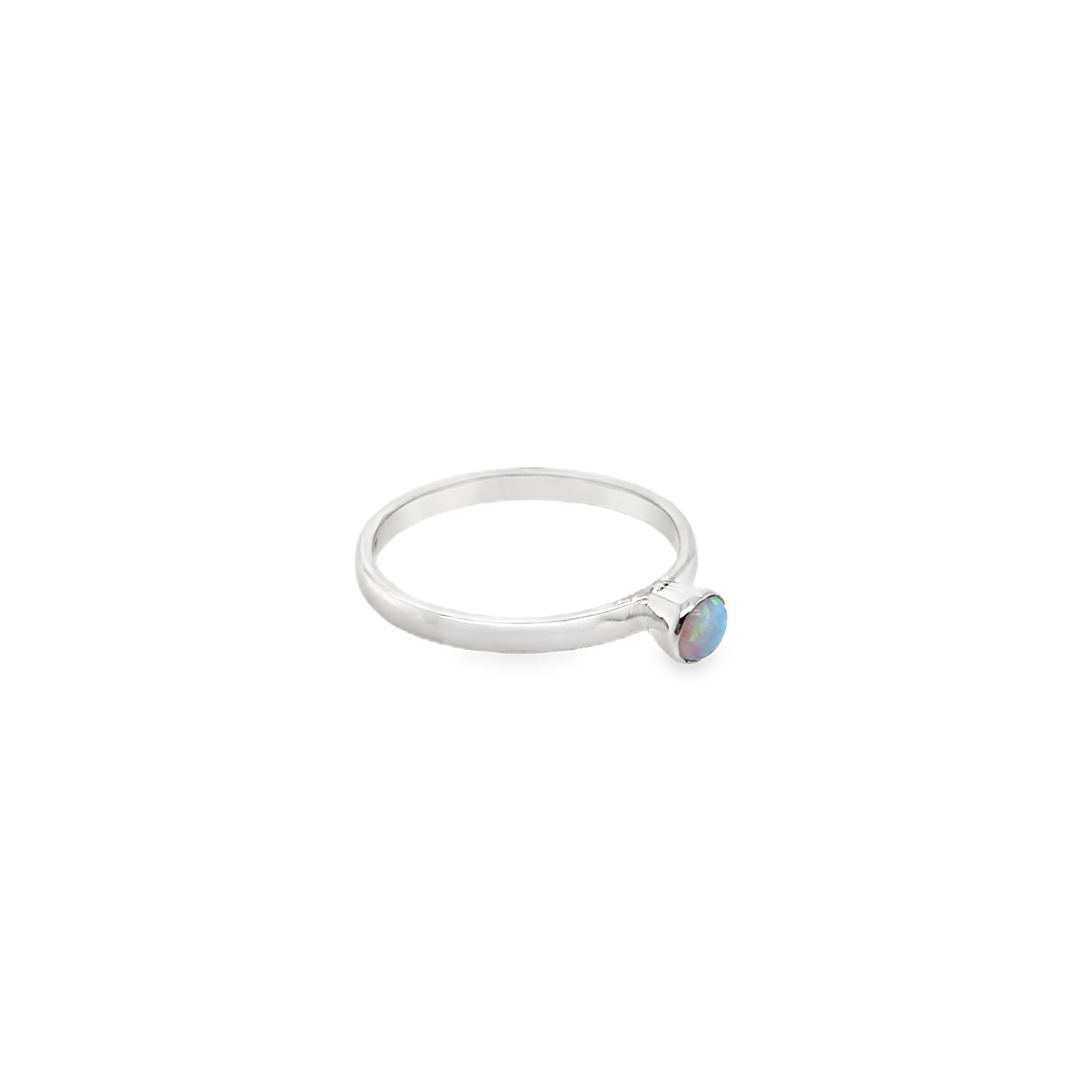 October Blue Opal Birthstone Ring