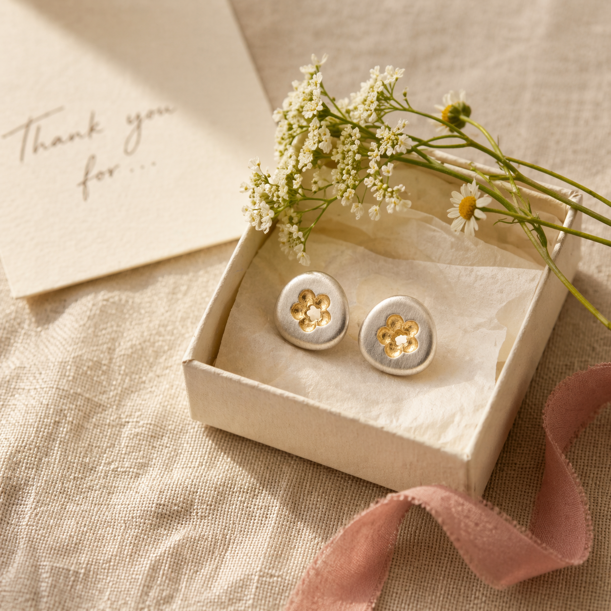 Pebble Flower Stud