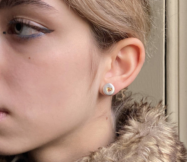 Pebble Heart studs