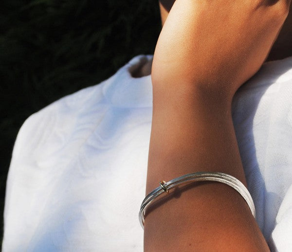 Total Honesty Bangle Silver with 18ct gold