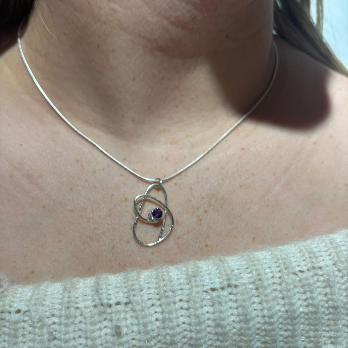 Faceted Amethyst Sterling Silver Necklace