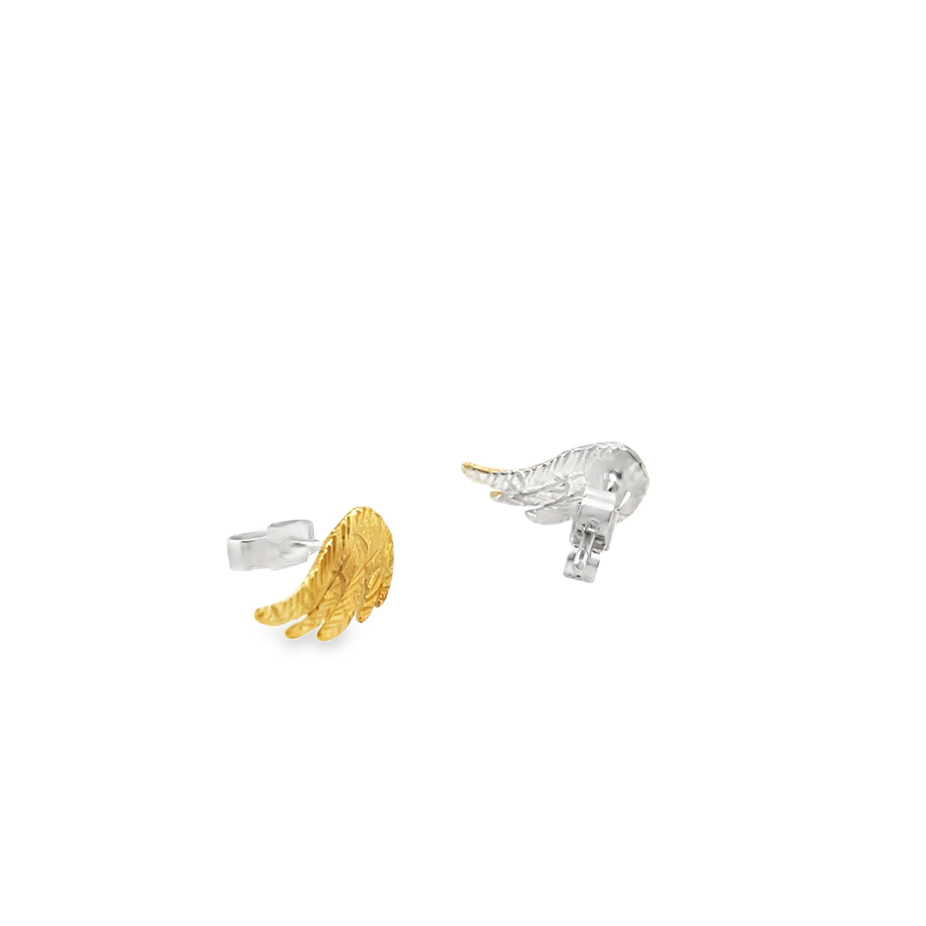 Small silver angelwing stud Earrings