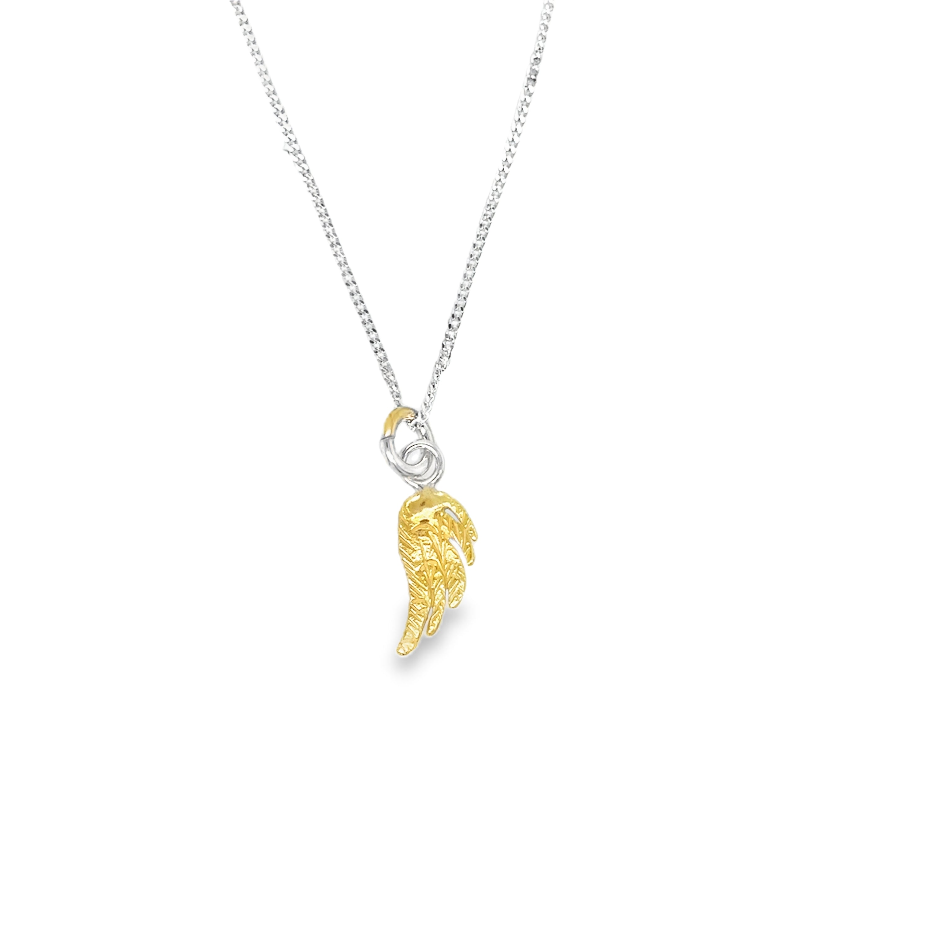Small silver Gold Plated angelwing Necklace