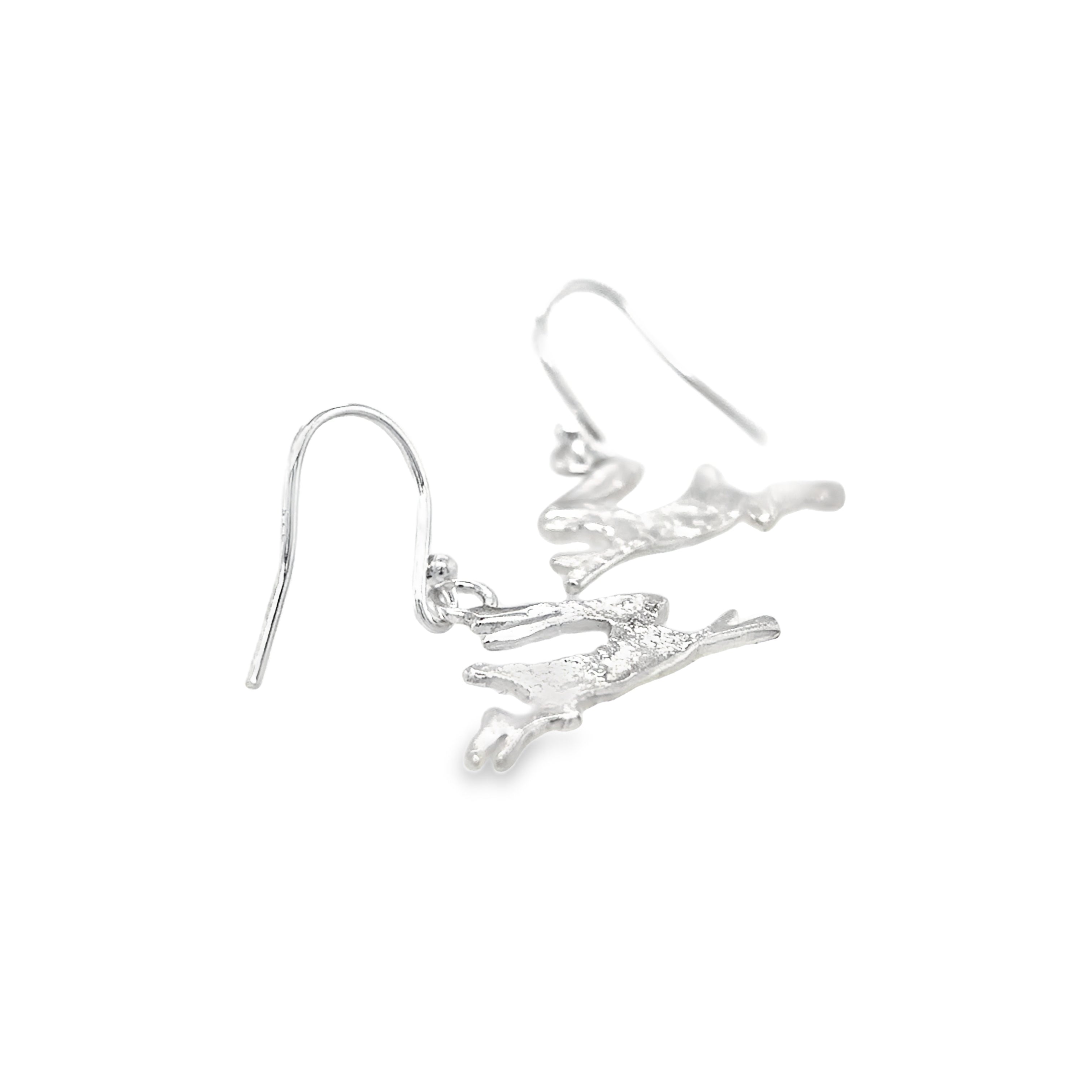 Large silver hare drops Earrings