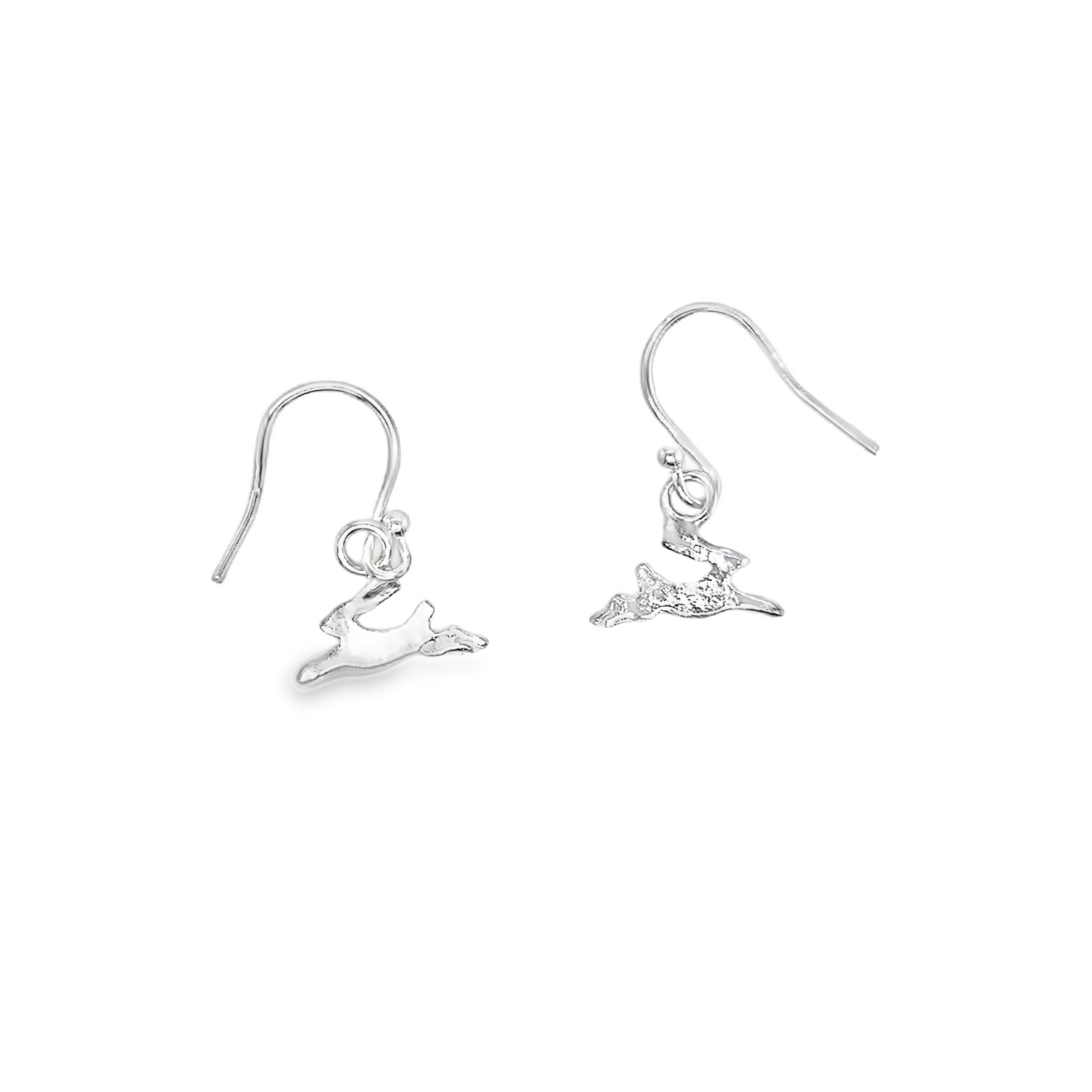 Small silver hare drops Earrings