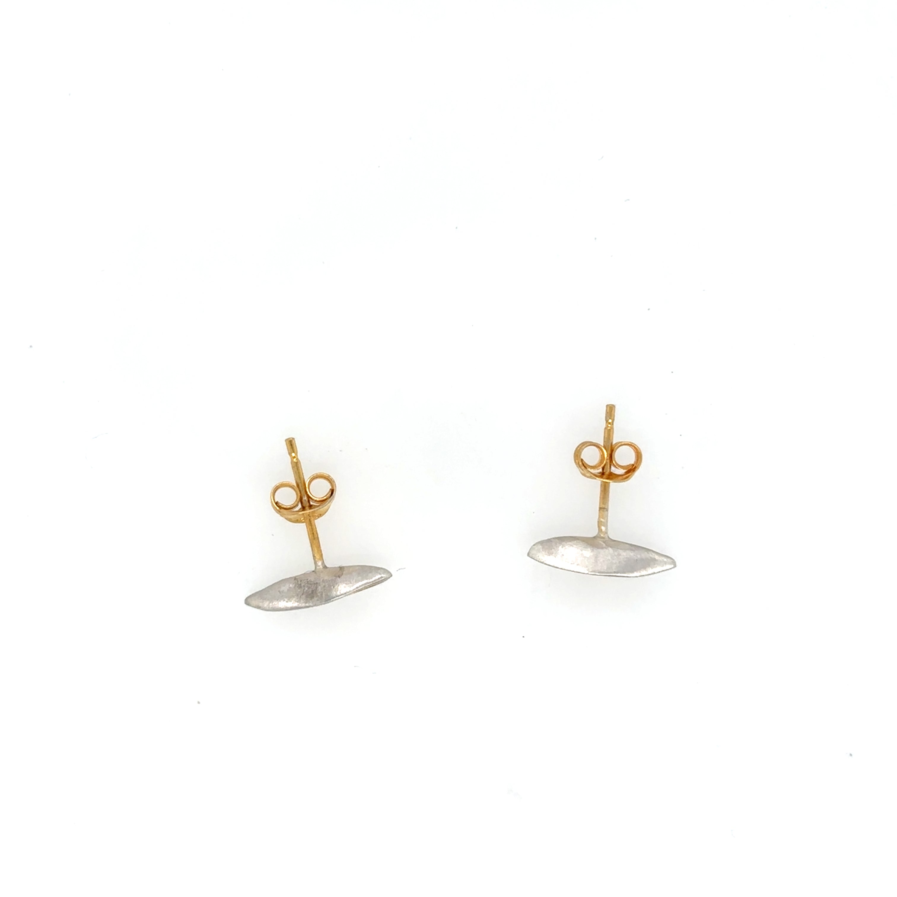 Small silver and Gold Plated leaf Earrings
